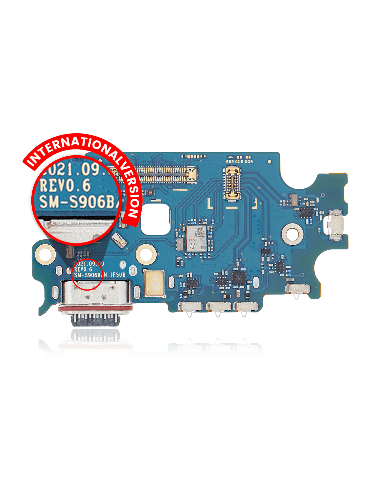 Charging Port Board With Sim Card Reader For Samsung Galaxy S22 Plus 5G (S906B/N) (International Version) (Premium)