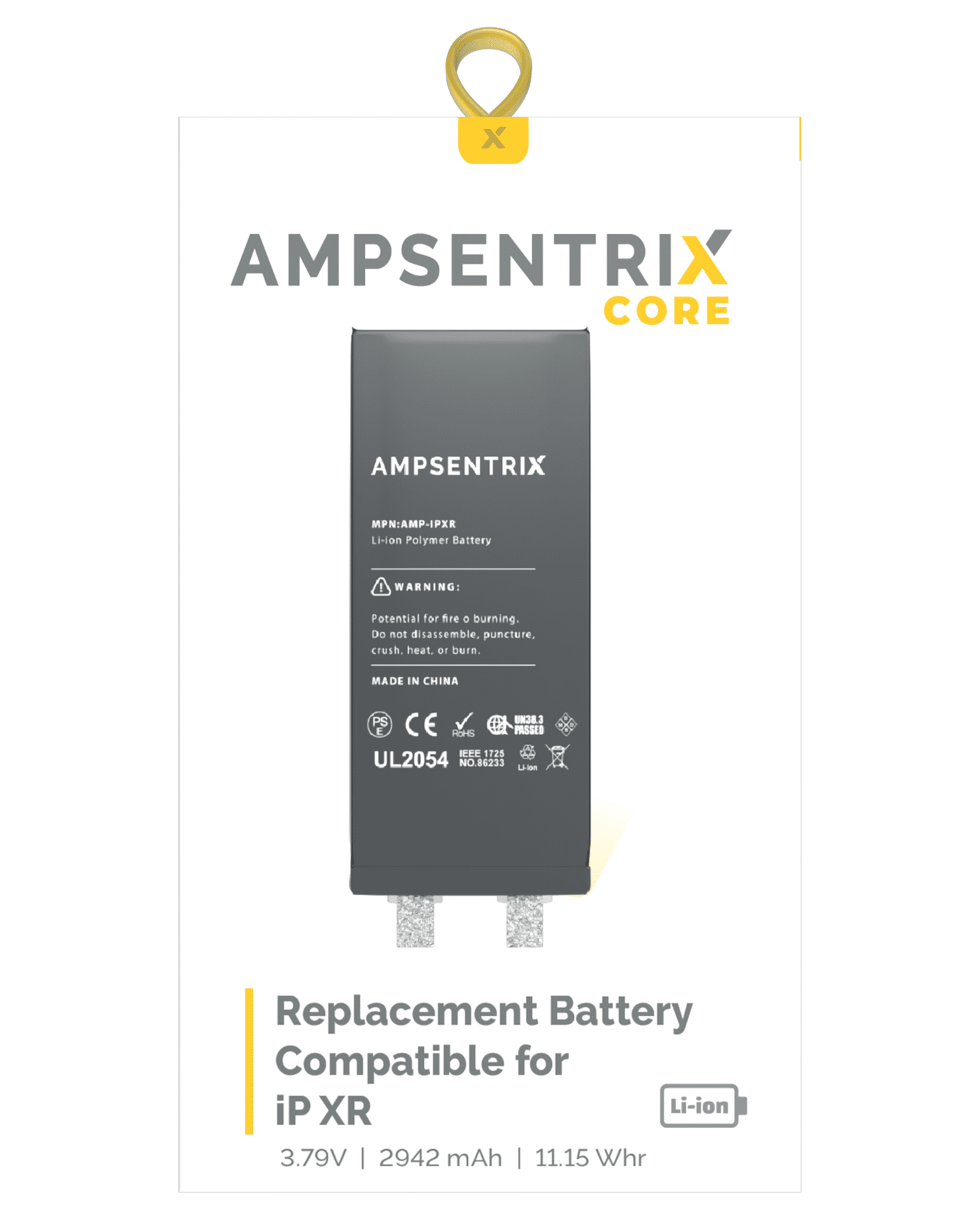 Replacement Battery Core For iPhone XR (Spot Welding Required) (AmpSentrix Core)