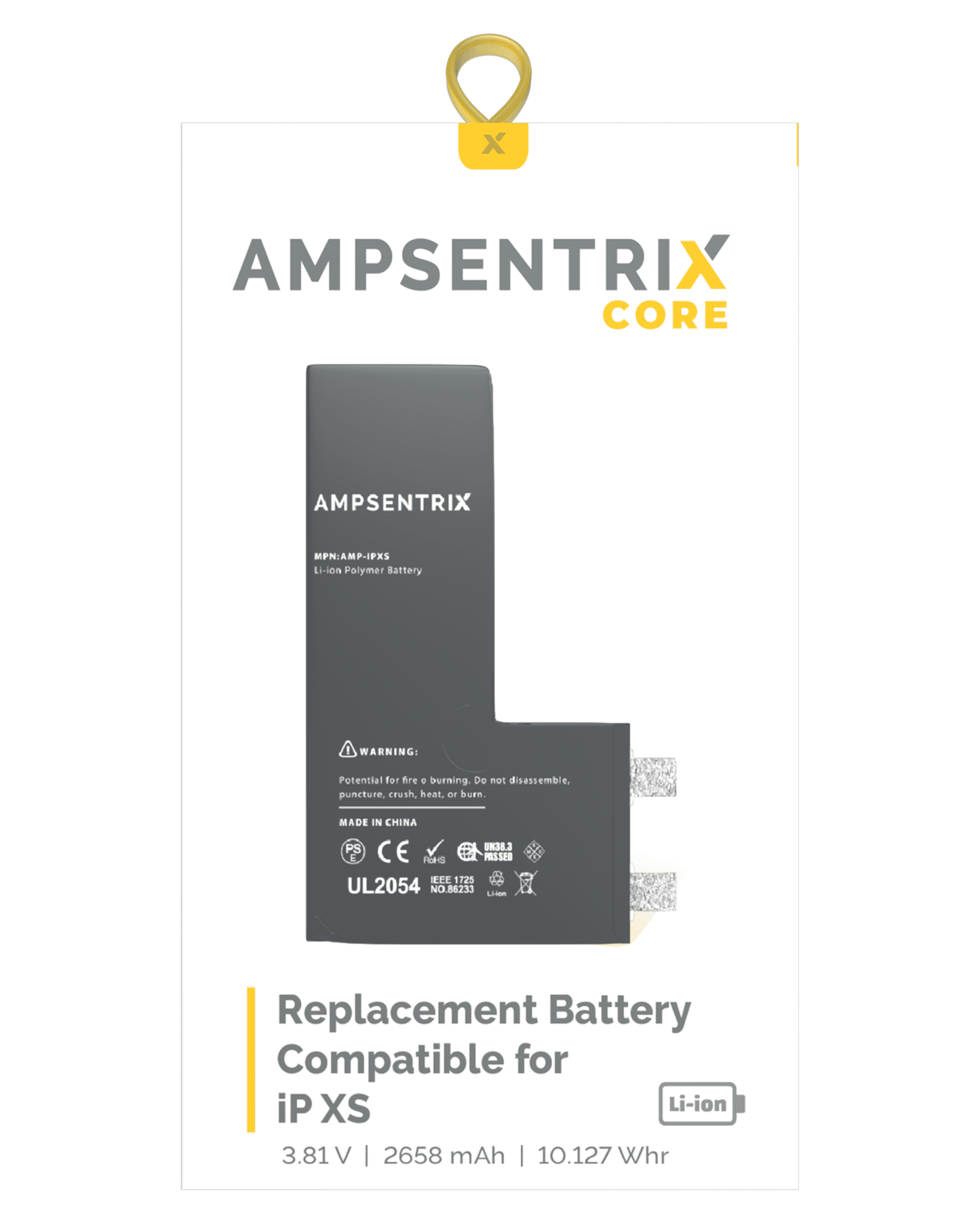 Replacement Battery Core For iPhone XS (Spot Welding Required) (AmpSentrix Core)