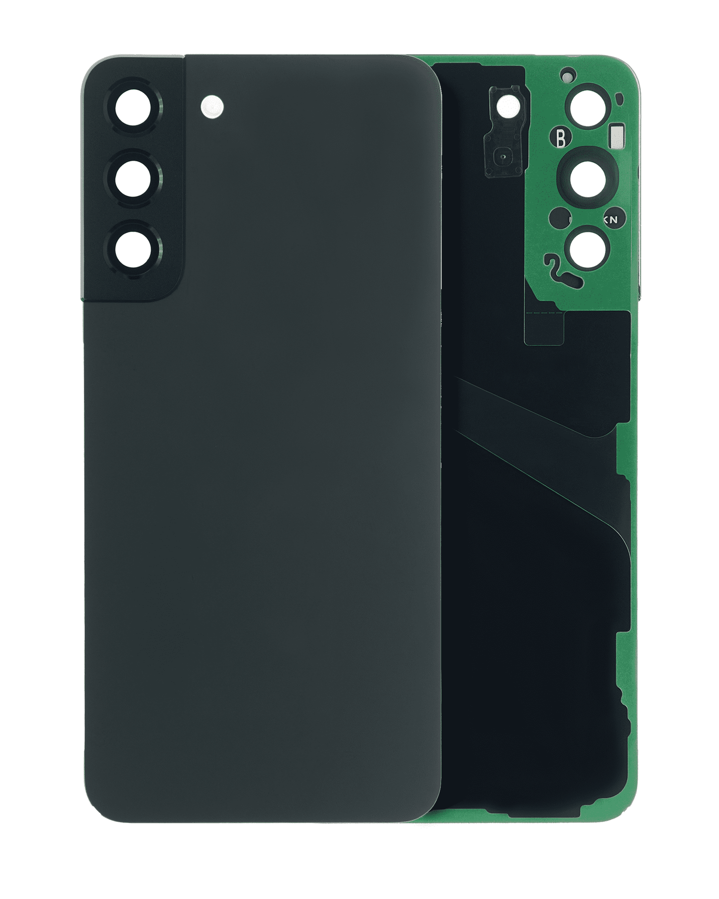 Back Cover Glass With Camera Lens For Samsung Galaxy S22 Plus 5G (No Logo) (Aftermarket Plus) (Phantom Black)