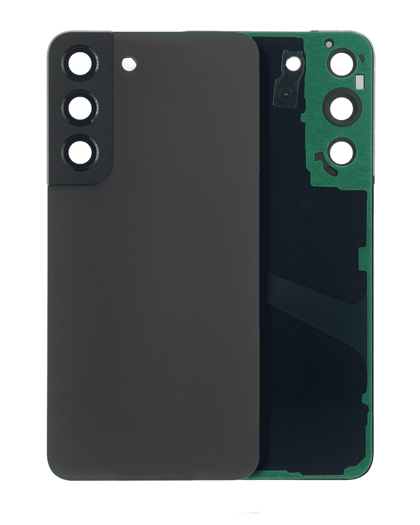 Back Cover Glass With Camera Lens For Samsung Galaxy S22 5G (No Logo) (Aftermarket Plus) (Graphite)