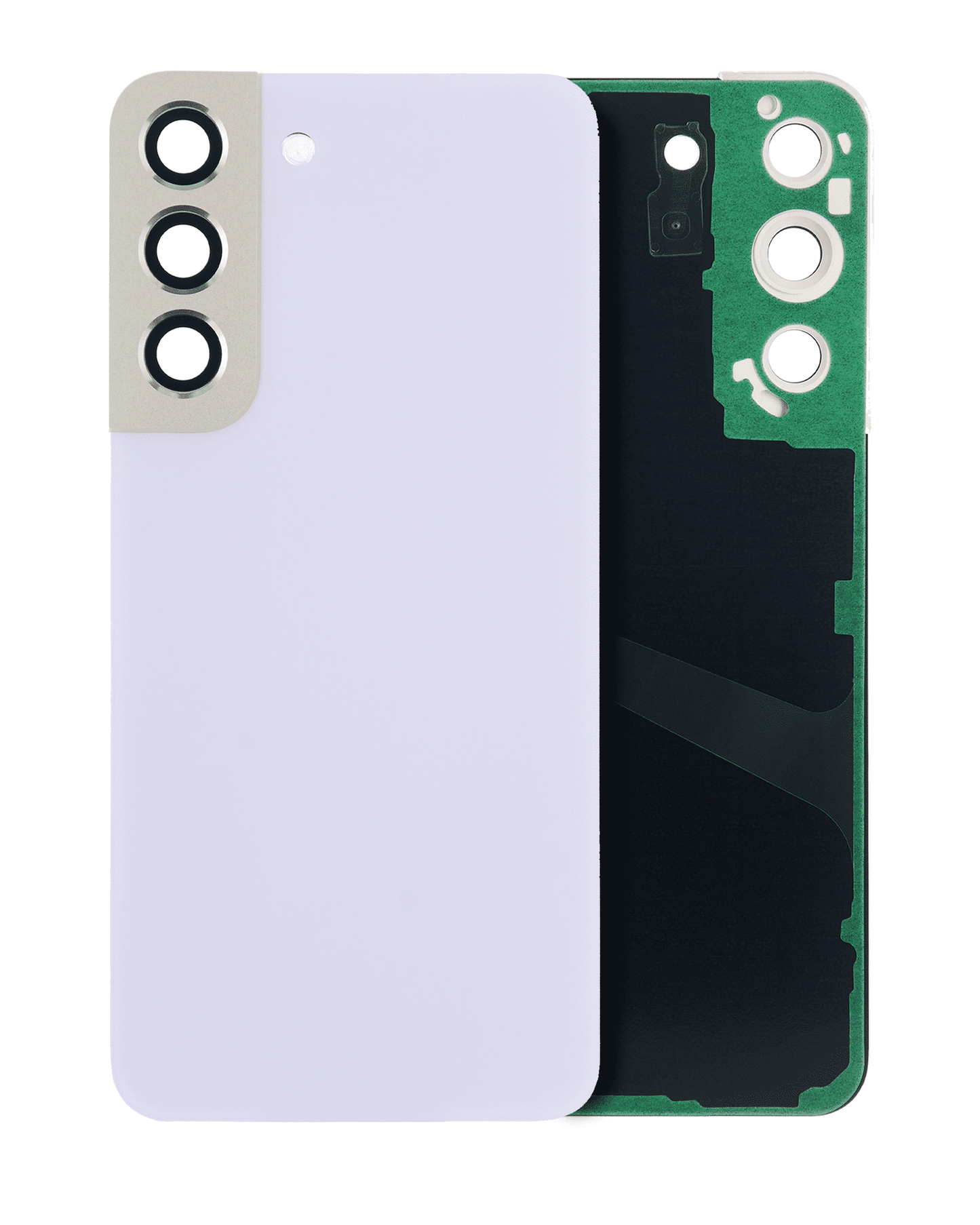Back Cover Glass With Camera Lens For Samsung Galaxy S22 5G (No Logo) (Aftermarket Plus) (Violet)