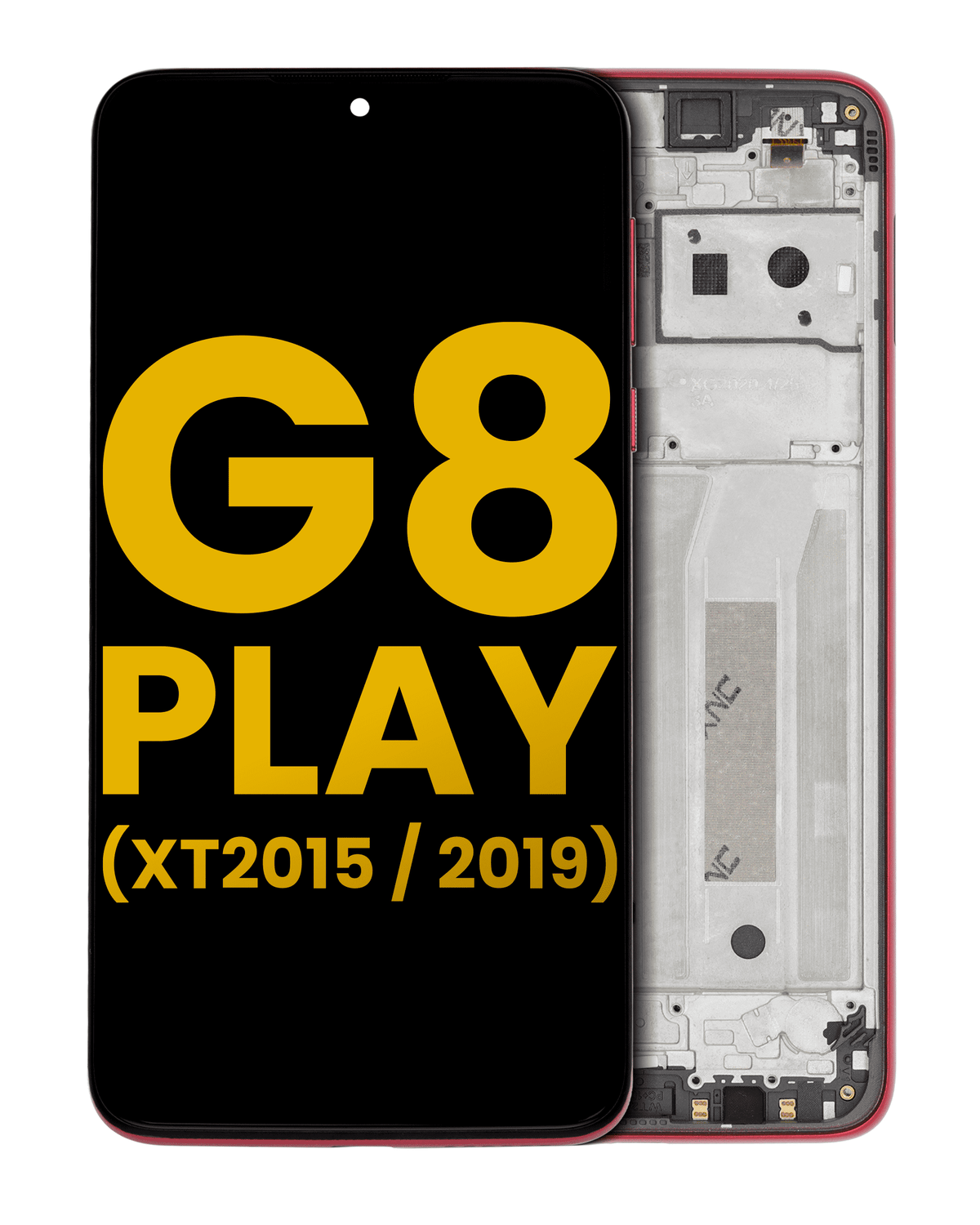 LCD Assembly With Frame For Motorola Moto G8 Play (XT2015 / 2019) (Refurbished) (Magenta Red) | compatible mobile phone replacement part | SKU 107085003403 | product image 1