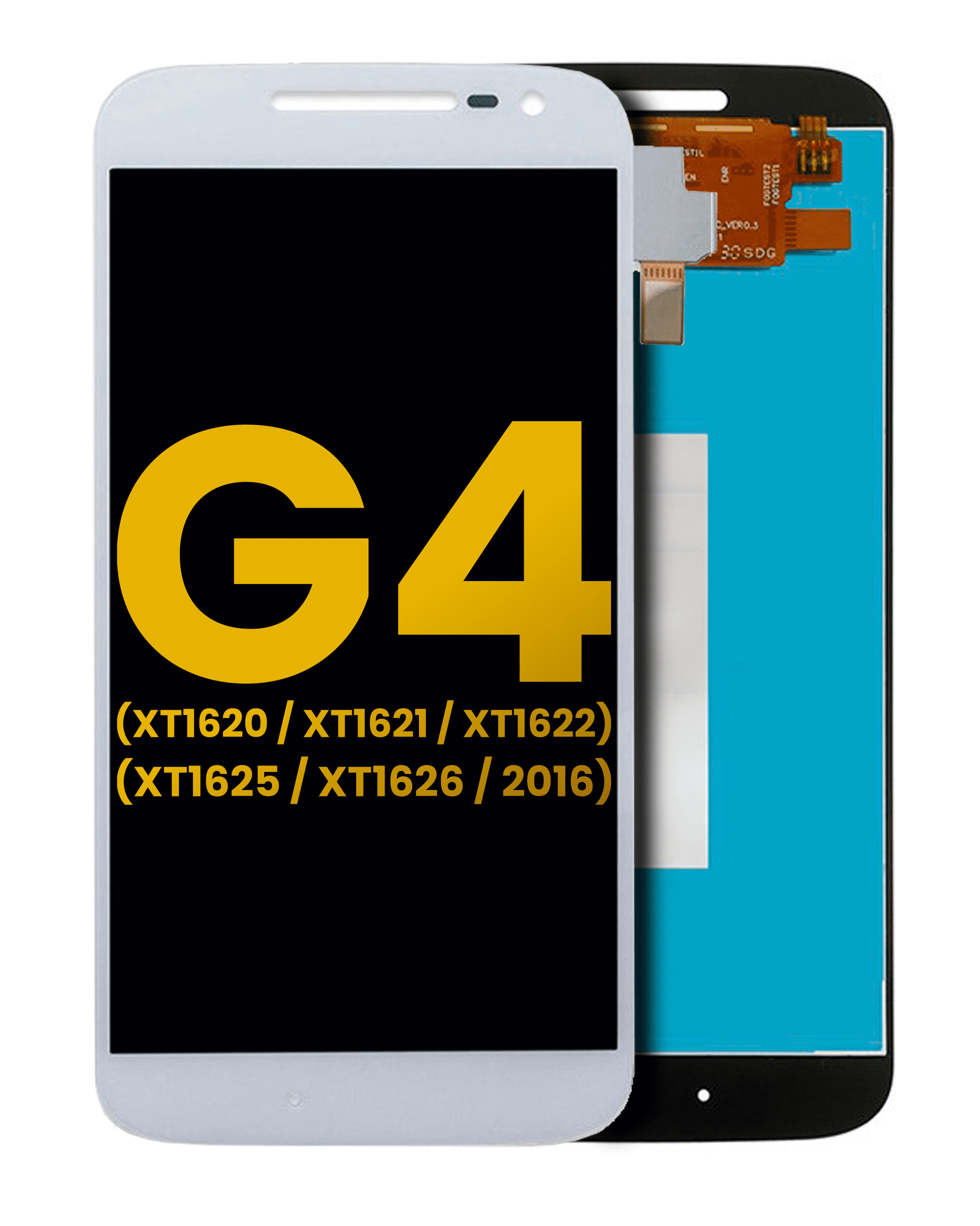 LCD Assembly Without Frame For Motorola Moto G4 (XT1620 / XT1621 / XT1622 / XT1625 / XT1626 / 2016) (Refurbished) (White) | compatible mobile phone replacement part | SKU 107082039102 | product image 1