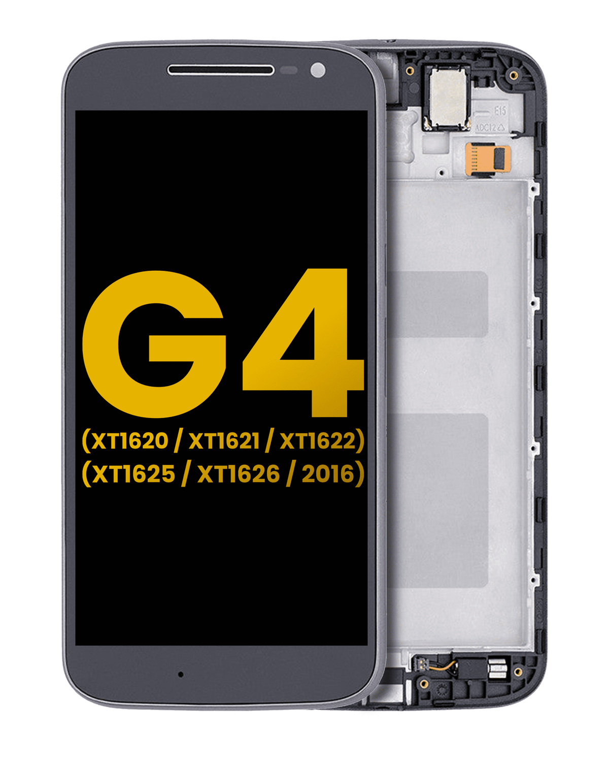 LCD Assembly With Frame For Motorola Moto G4 (XT1620 / XT1621 / XT1622 / XT1625 / XT1626 / 2016) (Refurbished) (Black) | compatible mobile phone replacement part | SKU 107082039104 | product image 1