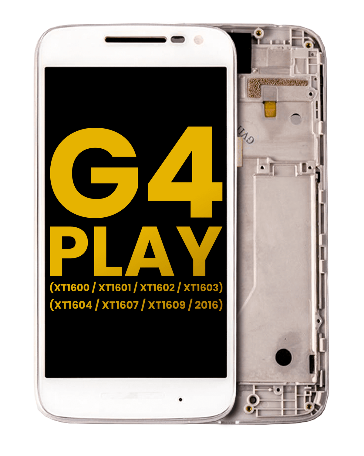 LCD Assembly With Frame For Motorola Moto G4 Play (XT1600 / XT1601 / XT1602 / XT1603 / XT1604 / XT1607 / XT1609 / 2016) (Refurbished) (White) | compatible mobile phone replacement part | SKU 107082048304 | product image 1