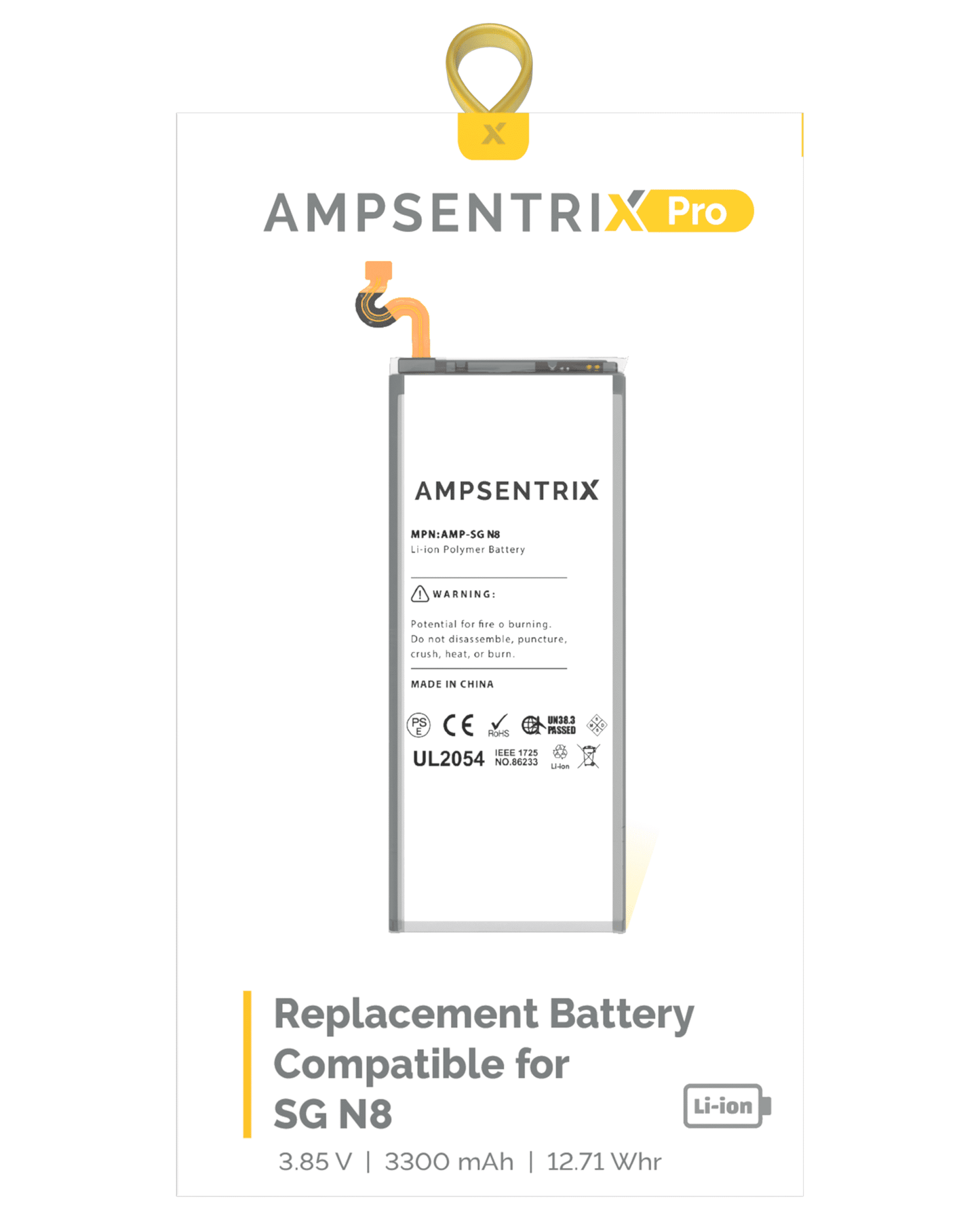 Replacement Battery For Samsung Galaxy Note 8 (AmpSentrix Pro)