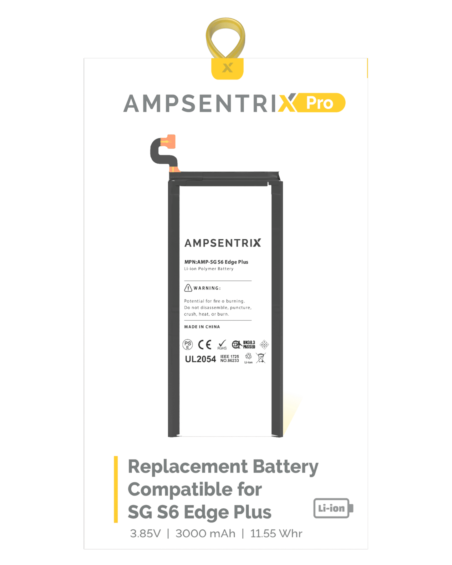 Replacement Battery For Samsung Galaxy S6 Edge Plus (AmpSentrix Pro)