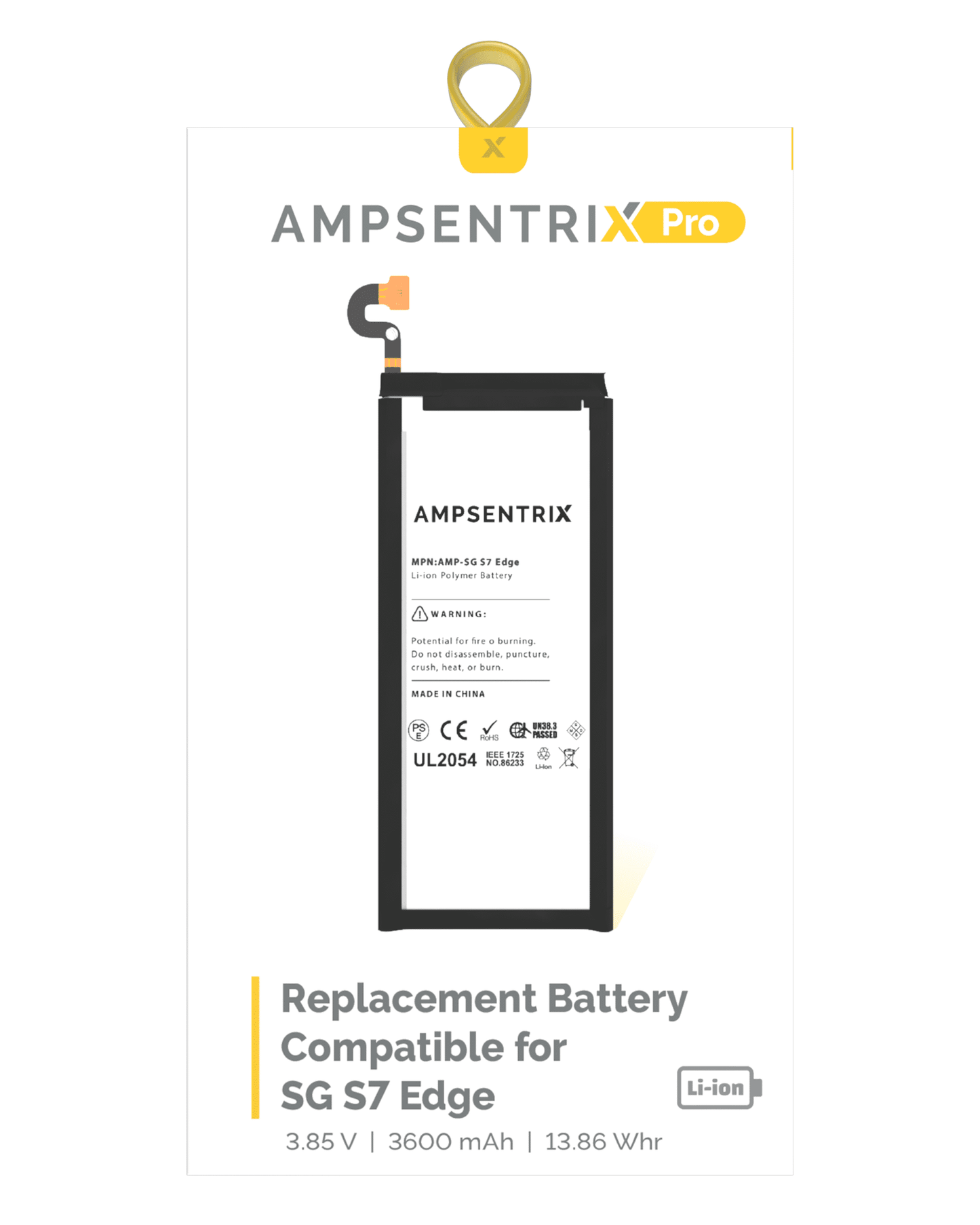 Replacement Battery For Samsung Galaxy S7 Edge (AmpSentrix Pro)
