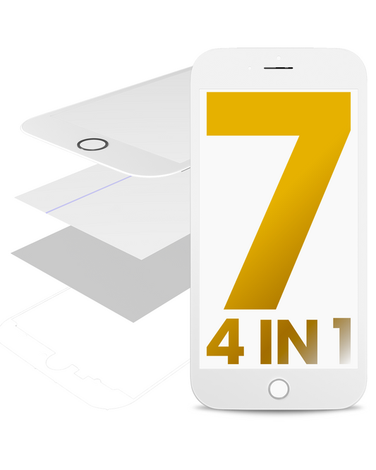 4 in 1 (Front Glass + Frame + Polarizer + OCA Pre-Installed) For iPhone 7 Plus (2 Pack) (White)