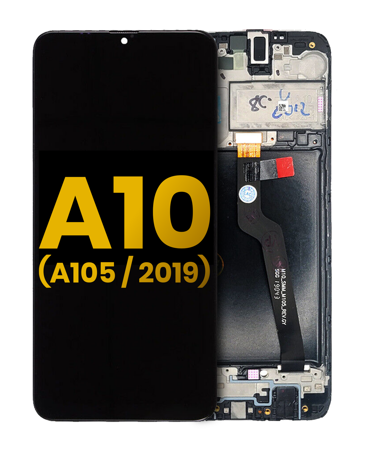 LCD-Frame For Samsung Galaxy A10 (A105 / 2019) (Single Card Version) replacement part product image 1 - SKU 107082020050