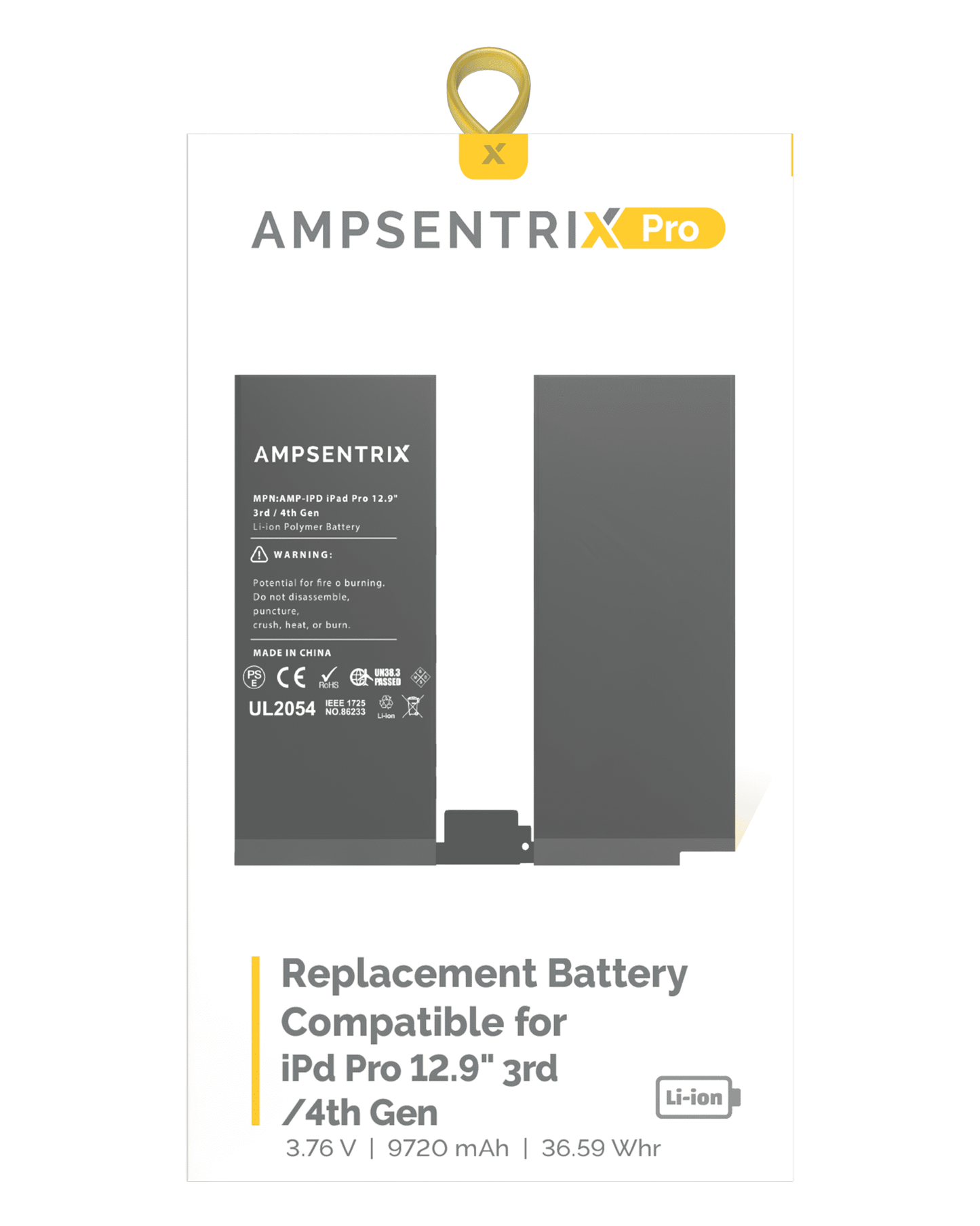 Replacement Battery For iPad Pro 12.9" 3rd Gen (2018) / 4th Gen (2020) (AmpSentrix Pro)