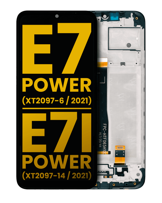 LCD Assembly With Frame for Moto E7i Power (XT2097-12 / 2021) - Motorola screen replacement part, SKU 107082087901, product image 1