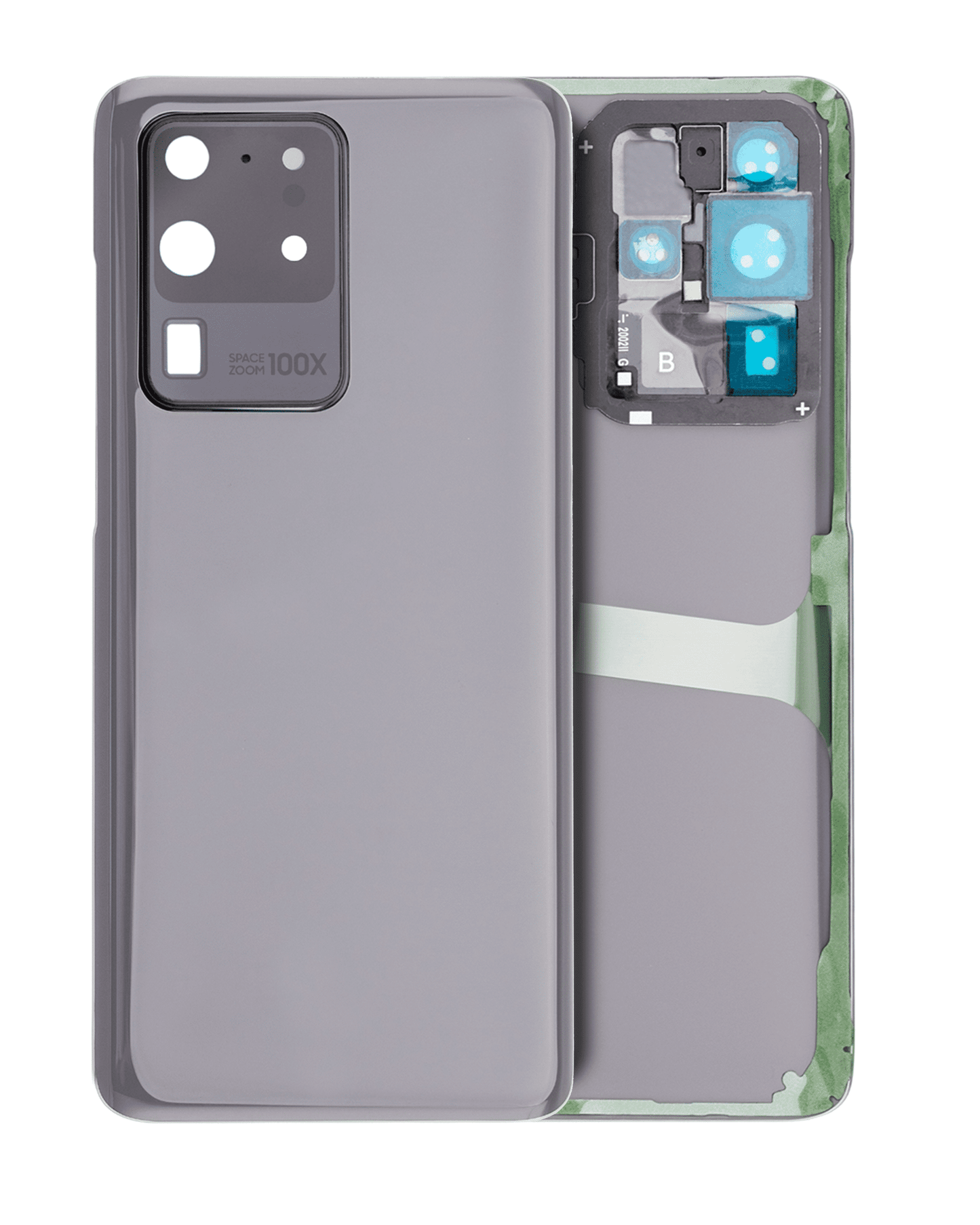 Back Cover Glass With Camera Lens For Samsung Galaxy S20 Ultra 5G (No Logo) (Aftermarket Plus) (Cosmic Gray)
