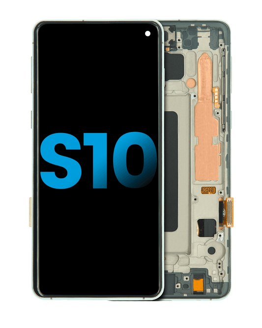 LCD Assembly With Frame (Without Fingerprint Sensor) For Samsung Galaxy S10 (Aftermarket Plus: TFT) (Prism Green)