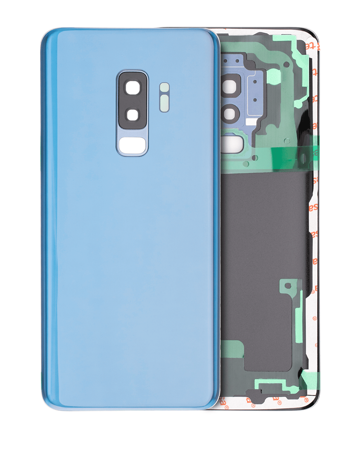 Back Cover Glass With Camera Lens For Samsung Galaxy S9 Plus (No Logo) (Aftermarket Plus) (Coral Blue)