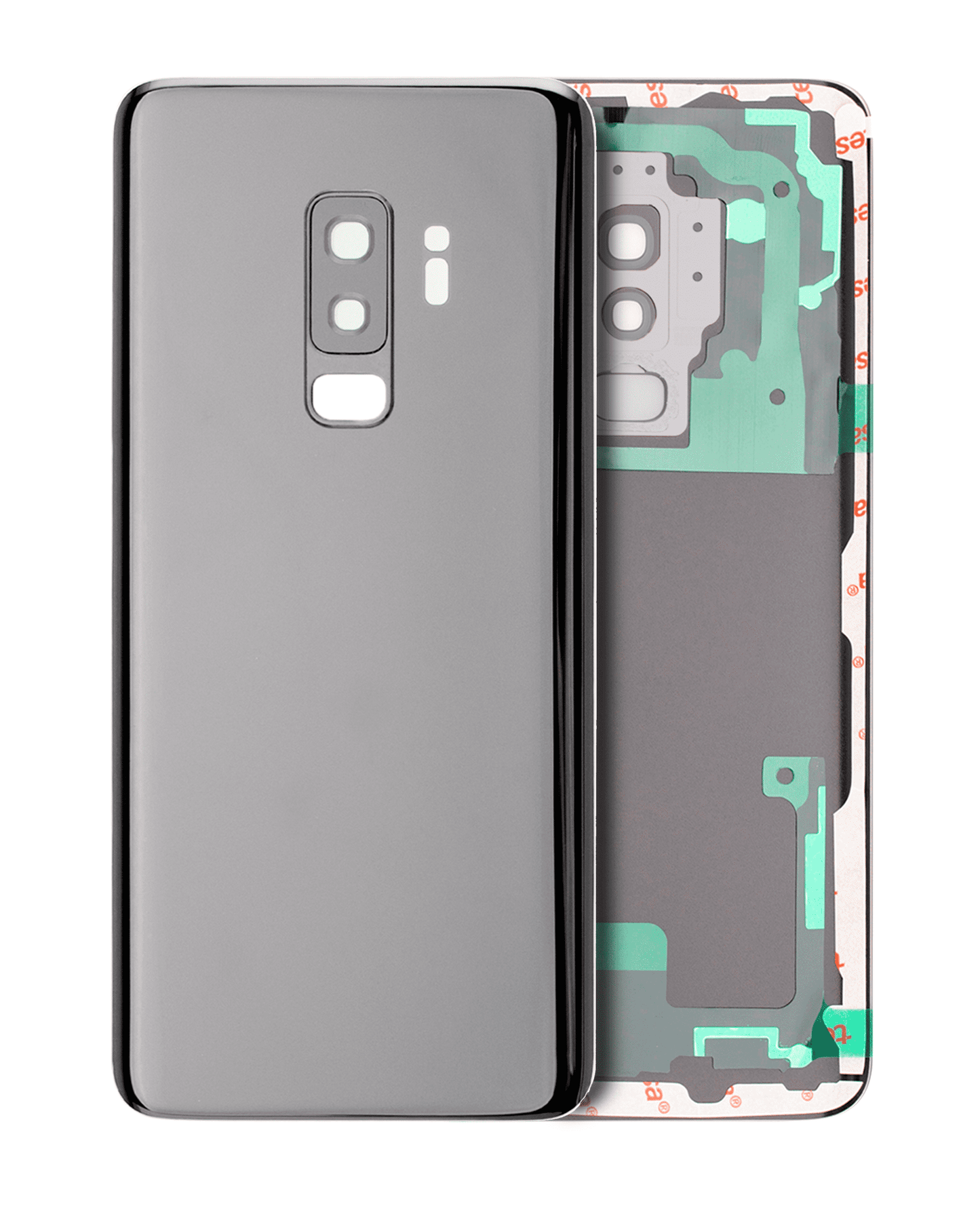 Back Cover Glass With Camera Lens For Samsung Galaxy S9 Plus (No Logo) (Aftermarket Plus) (Titanium Gray)