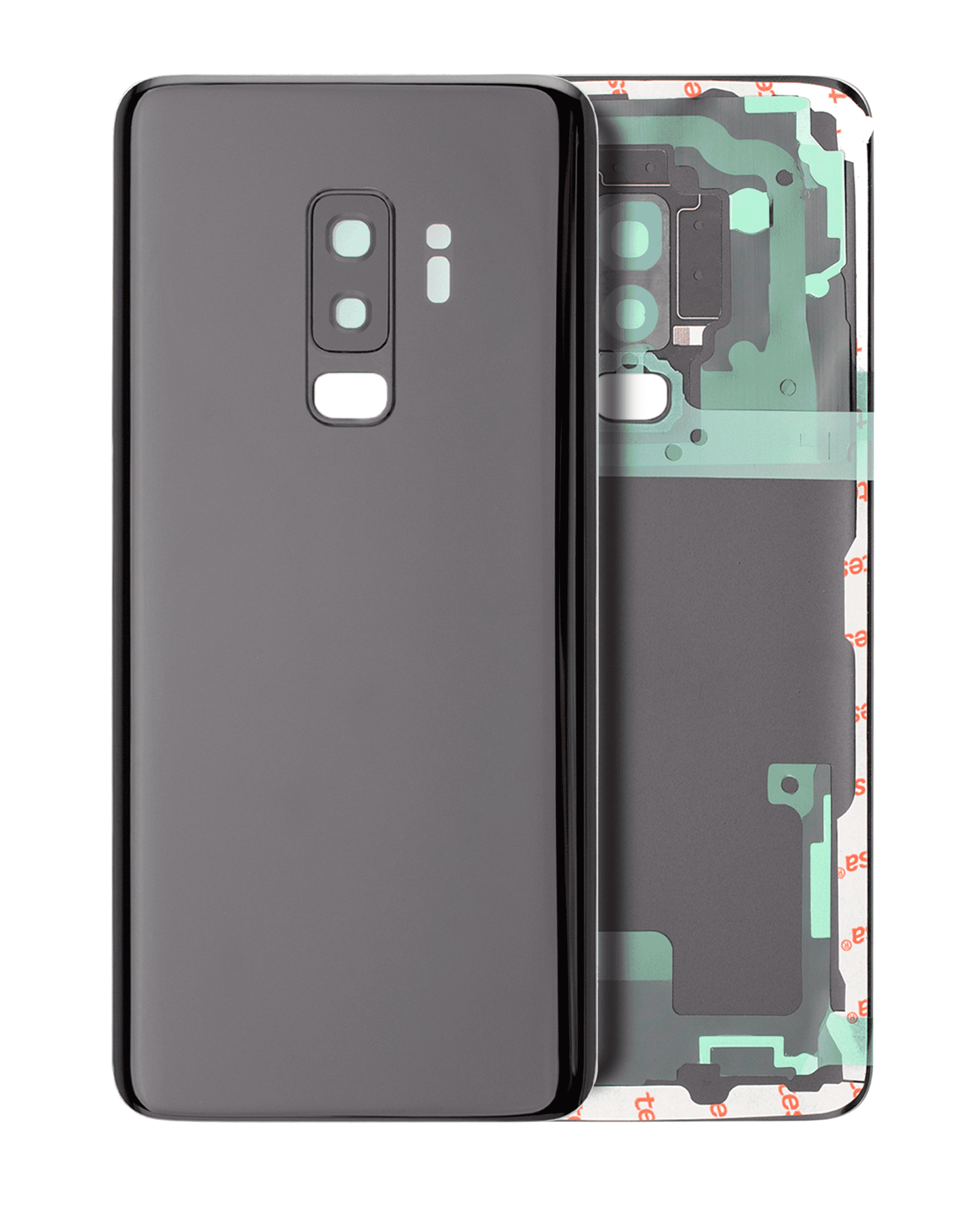 Back Cover Glass With Camera Lens For Samsung Galaxy S9 Plus (No Logo) (Aftermarket Plus) (Midnight Black)