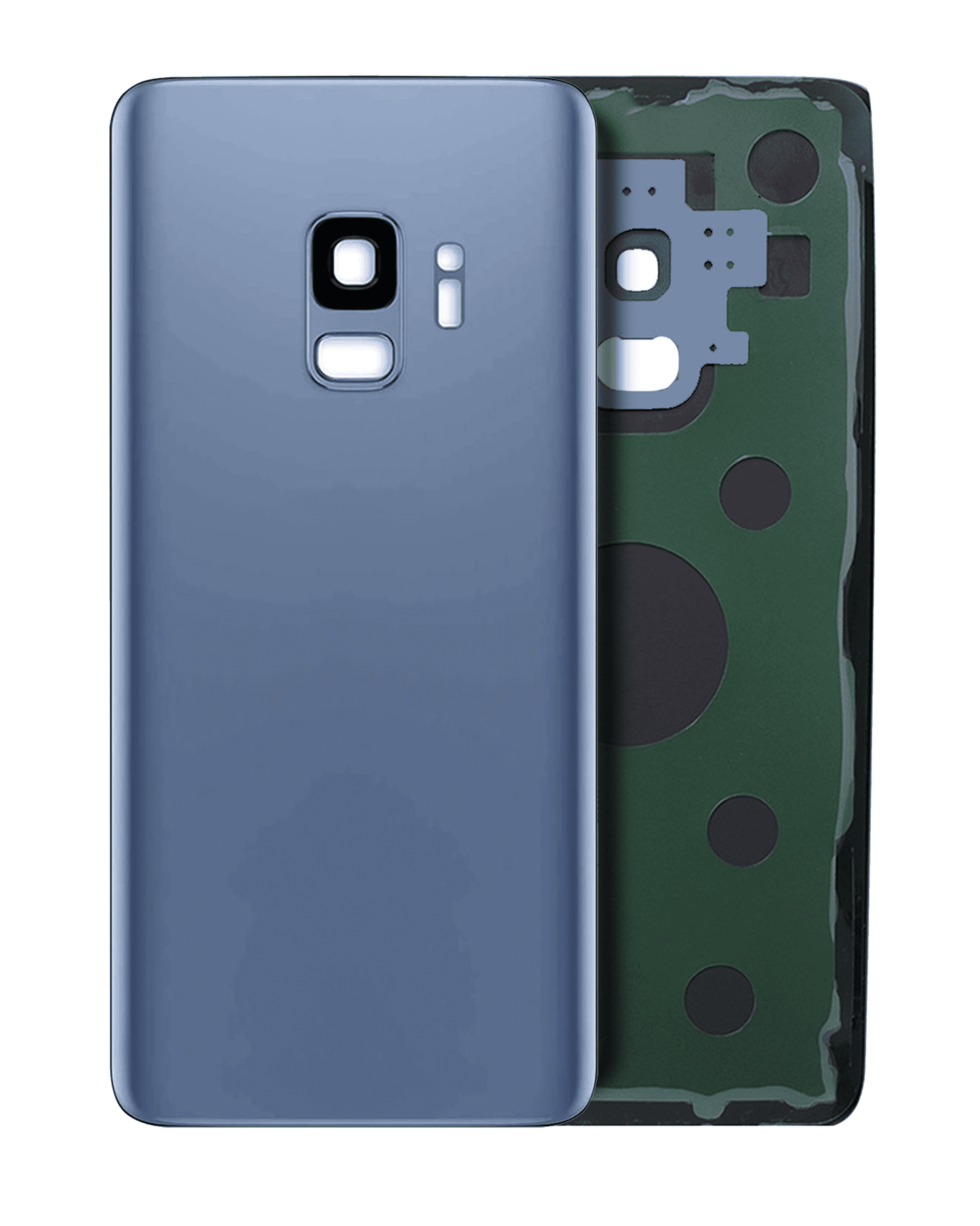 Back Cover Glass With Camera Lens For Samsung Galaxy S9 (No Logo) (Aftermarket Plus) (Coral Blue)