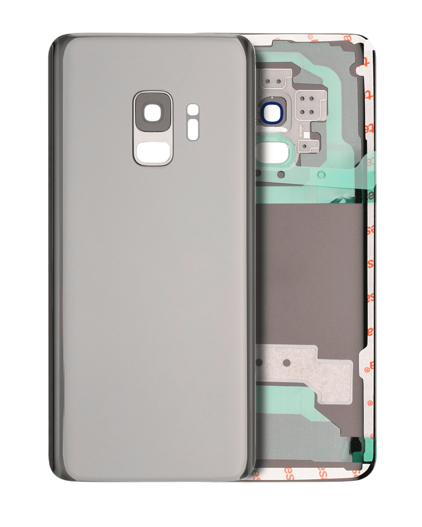 Back Cover Glass With Camera Lens For Samsung Galaxy S9 (No Logo) (Aftermarket Plus) (Silver)