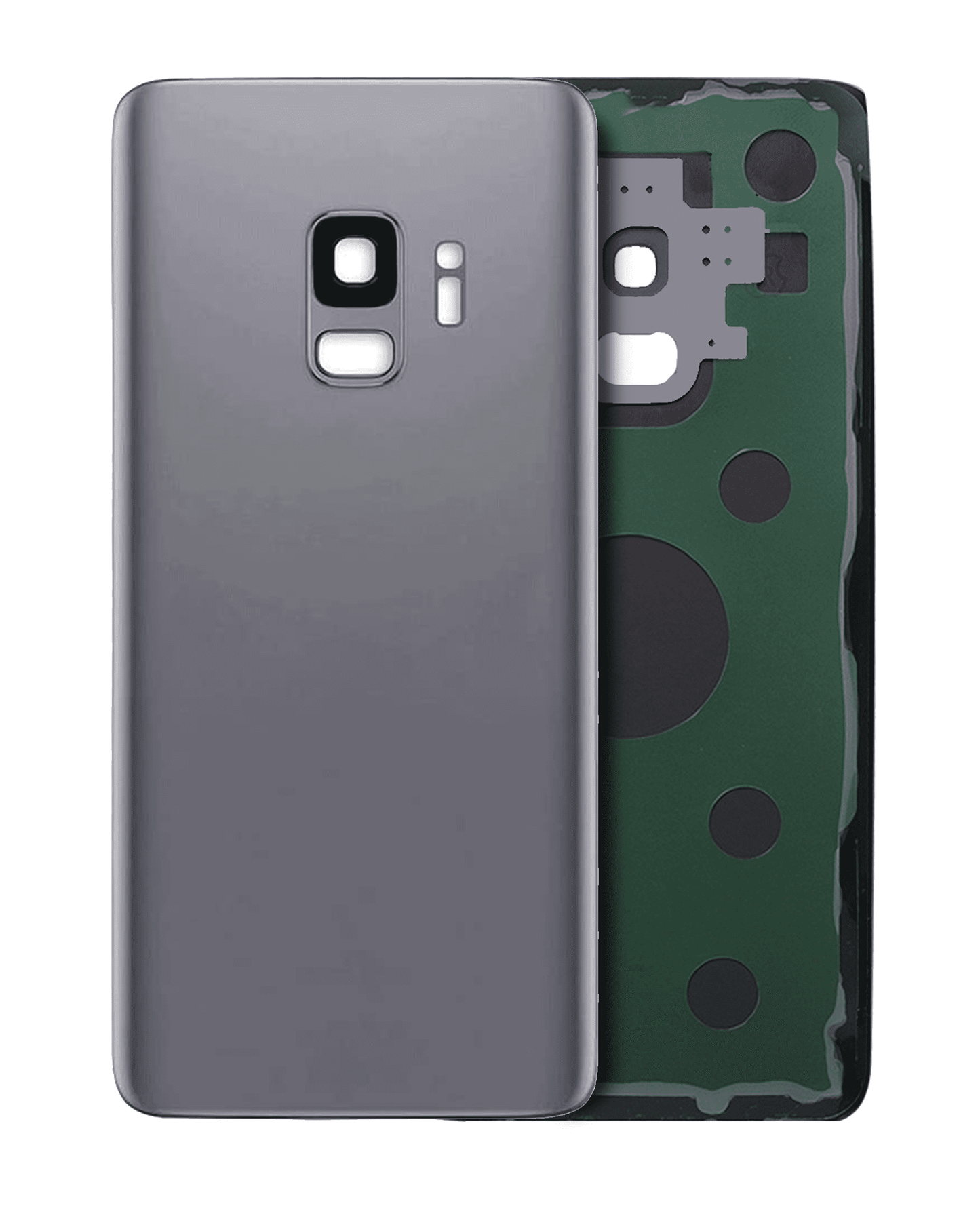Back Cover Glass With Camera Lens For Samsung Galaxy S9 (No Logo) (Aftermarket Plus) (Titanium Gray)