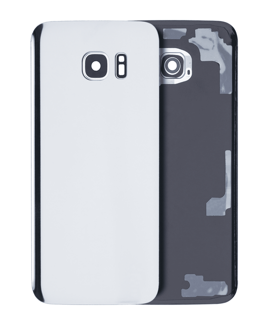Back Cover Glass With Camera Lens For Samsung Galaxy S7 Edge (No Logo) (Aftermarket Plus) (Silver)