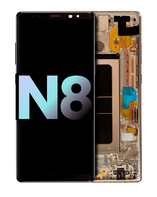 OLED Assembly With Frame For Samsung Galaxy Note 8 (Service Pack) (Maple Gold)