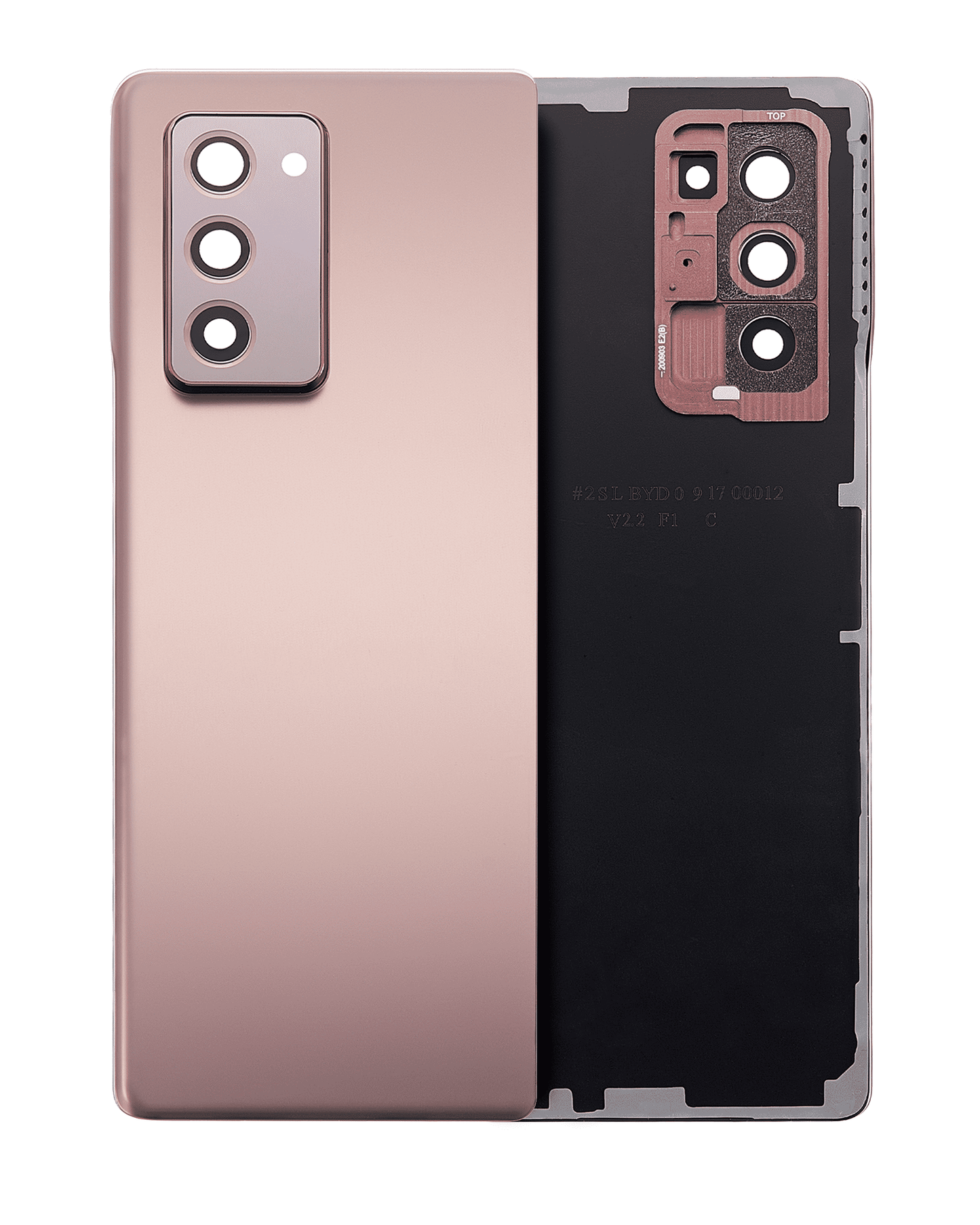 Back Cover Glass With Camera Lens For Samsung Galaxy Z Fold 2 5G (Premium) (Mystic Bronze) - Top view high resolution