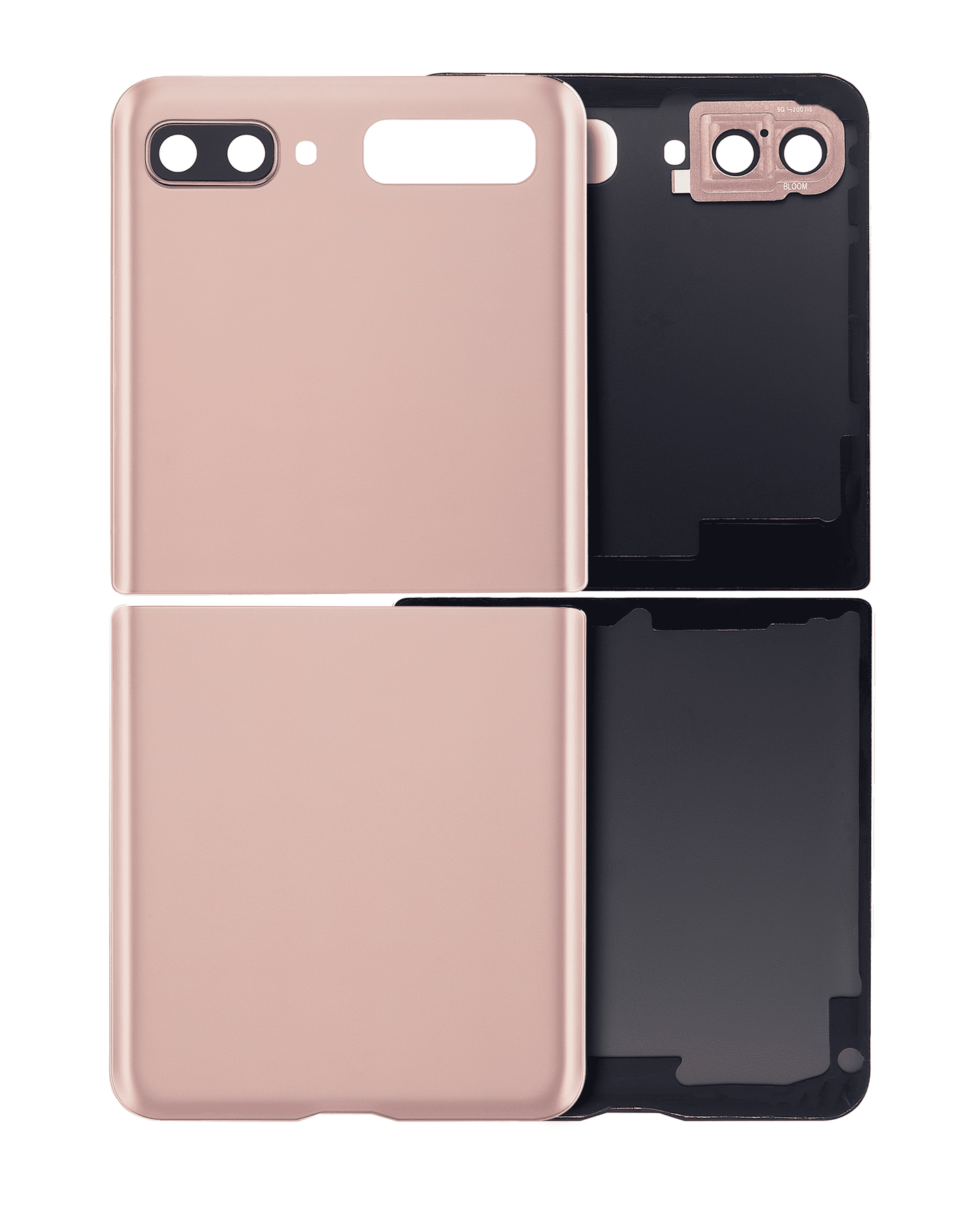 Top & Bottom Back Cover Glass With Camera Lens For Samsung Galaxy Z Flip 4G (F700) / Z Flip 5G (F707) (Aftermarket Plus) (Mystic Bronze) - Main View