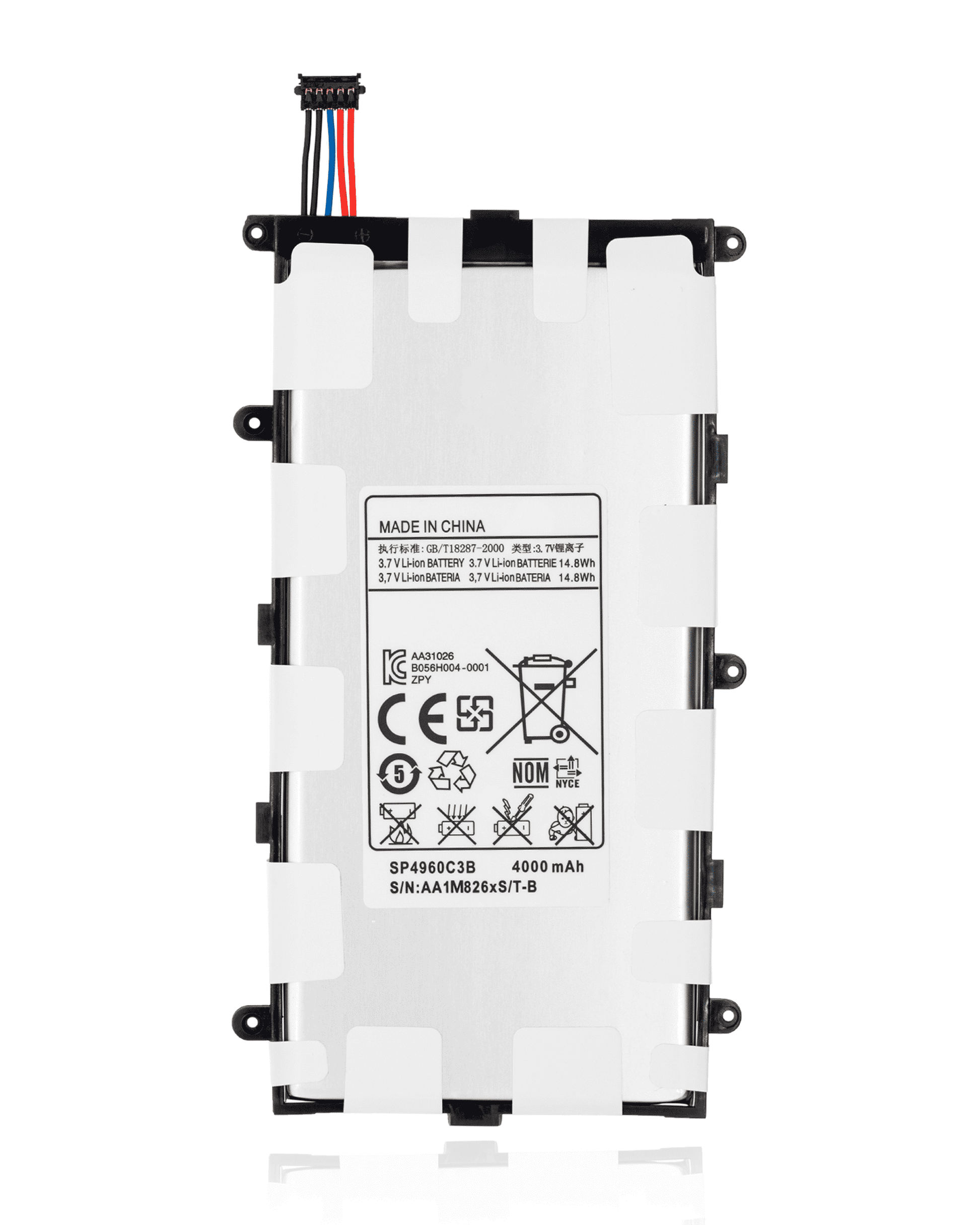 Replacement Battery For Samsung Galaxy Tab 2 l 7.0" (SP4960C3B) Samsung Galaxy Tab replacement part image 1