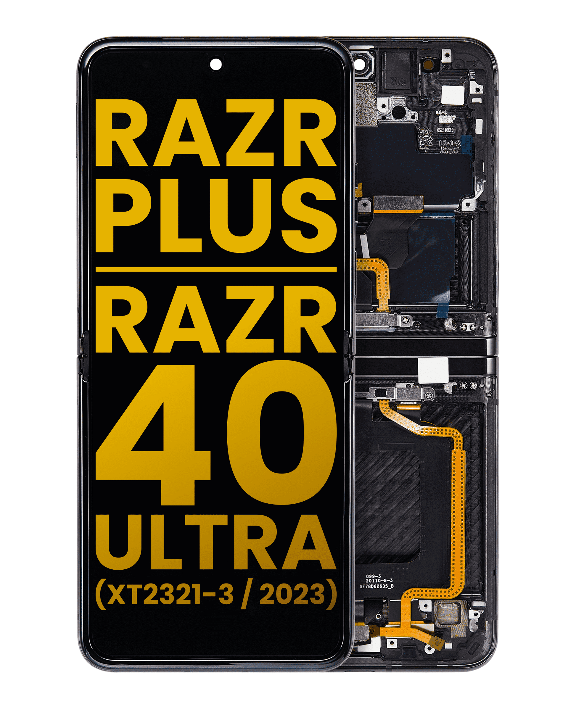 Inner OLED Assembly With Frame For Motorola Moto Razr Plus 2023 / Razr 40 Ultra (XT2321 - Motorola replacement part image 1