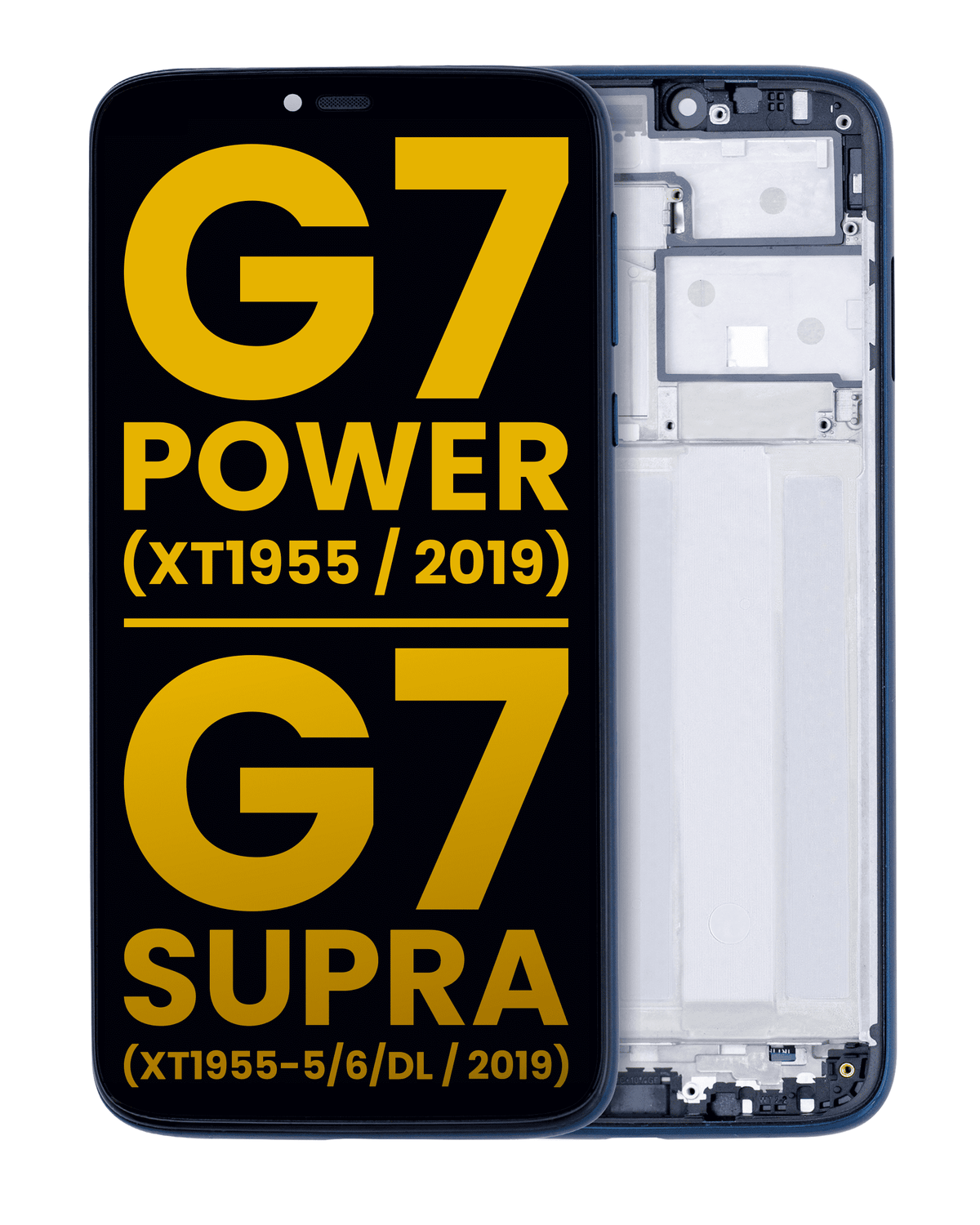 LCD Assembly With Frame For Motorola Moto G7 Power (XT1955 / 2019) / G7 Supra (XT1955-5/6/DL / 2019) (US Version) (157MM) (Refurbished) (Marine Blue) | compatible mobile phone replacement part | SKU 107082064504 | product image 1