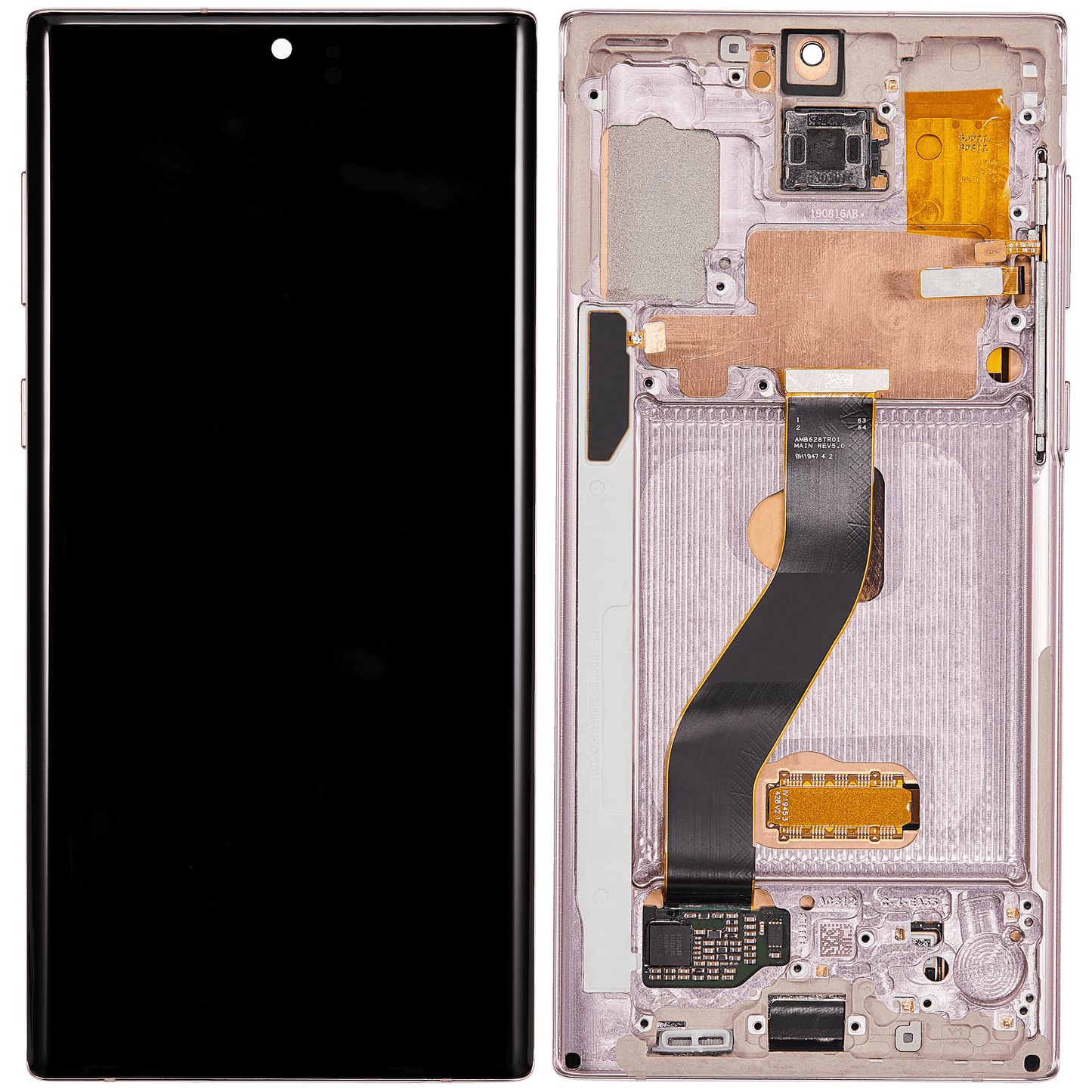 OLED Assembly With Frame For Samsung Galaxy Note 10 (Refurbished) (Aura Glow / Silver)