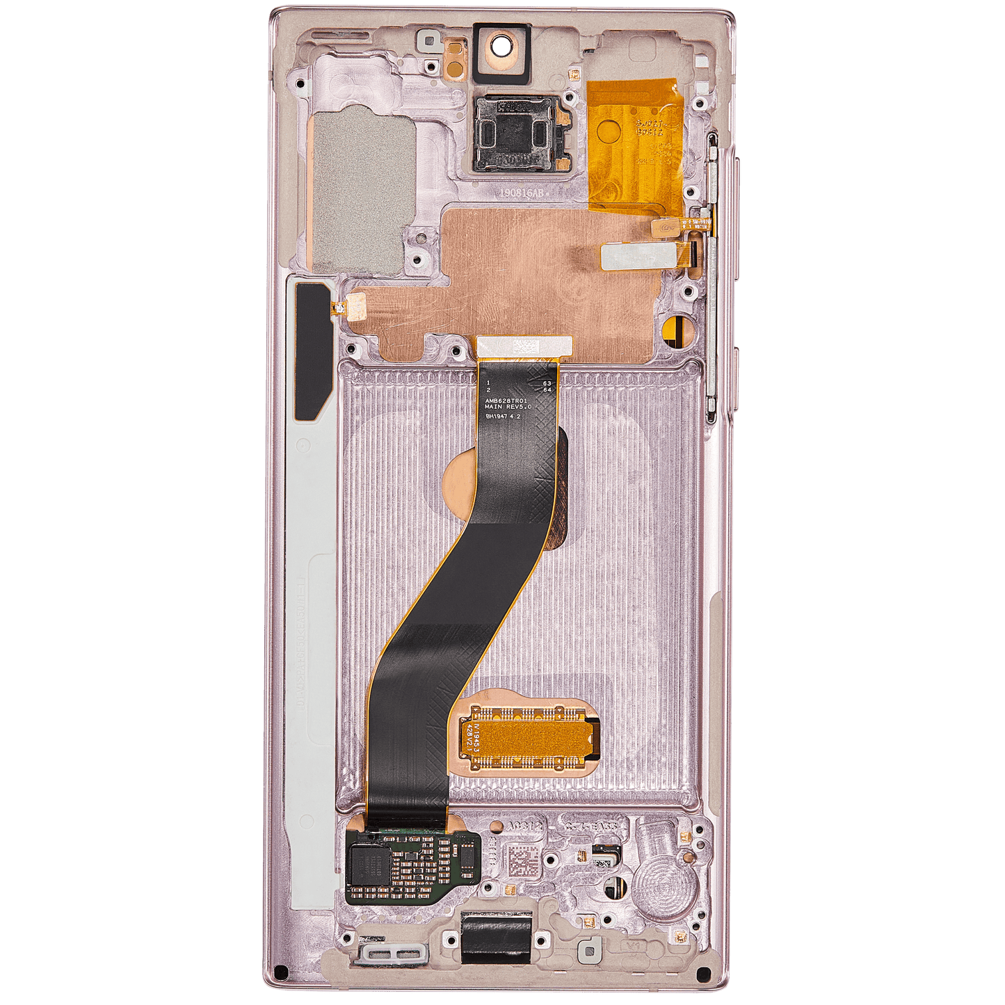 OLED Assembly With Frame For Samsung Galaxy Note 10 (Refurbished) (Aura Glow / Silver)