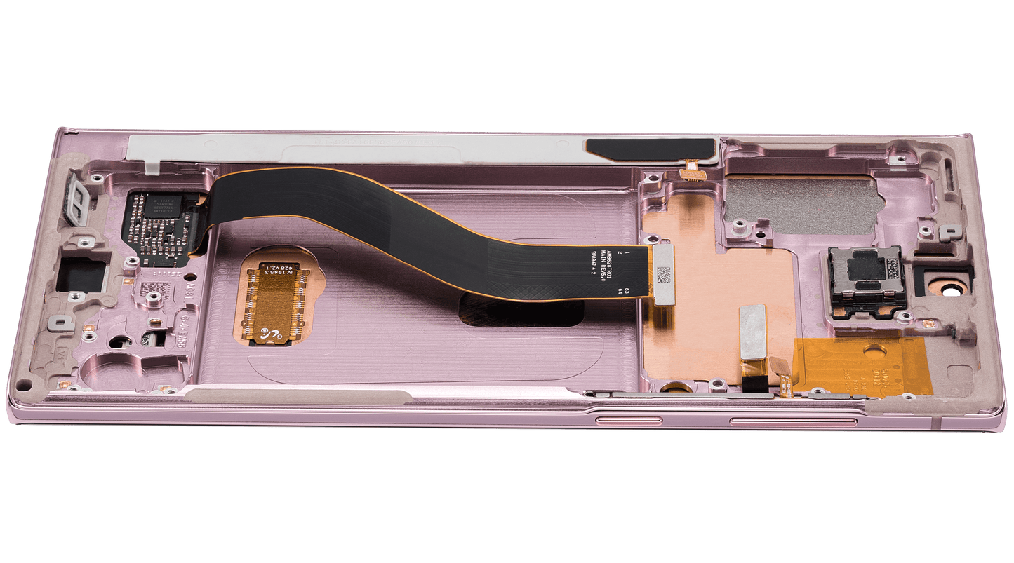 OLED Assembly With Frame For Samsung Galaxy Note 10 (Refurbished) (Aura Glow / Silver)