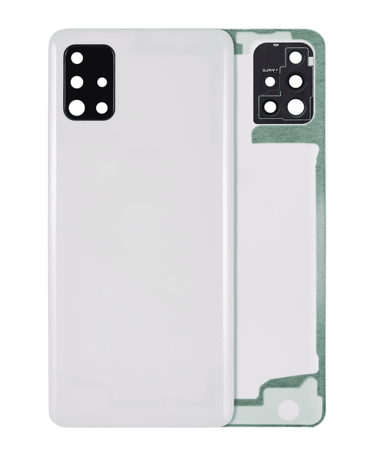Back Cover Glass With Camera Lens For Samsung Galaxy A51 4G (A515 / 2019) (Aftermarket Plus) (Prism Crush White) - product image 1