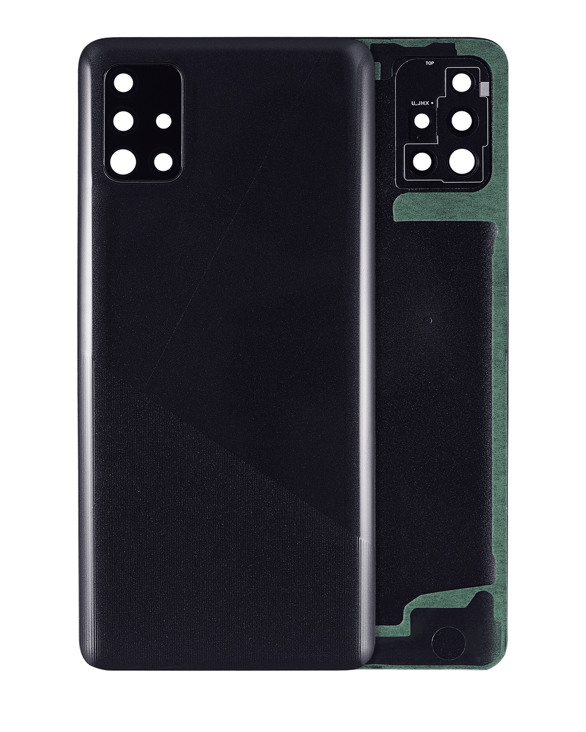 Back Cover Glass With Camera Lens For Samsung Galaxy A51 4G (A515 / 2019) (Aftermarket Plus) (Prism Crush Black) - product image 1