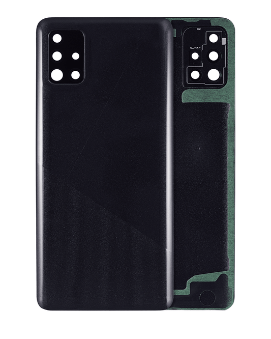 Back Cover Glass With Camera Lens For Samsung Galaxy A51 4G (A515 / 2019) (Aftermarket Plus) (Prism Crush Black) - product image 1