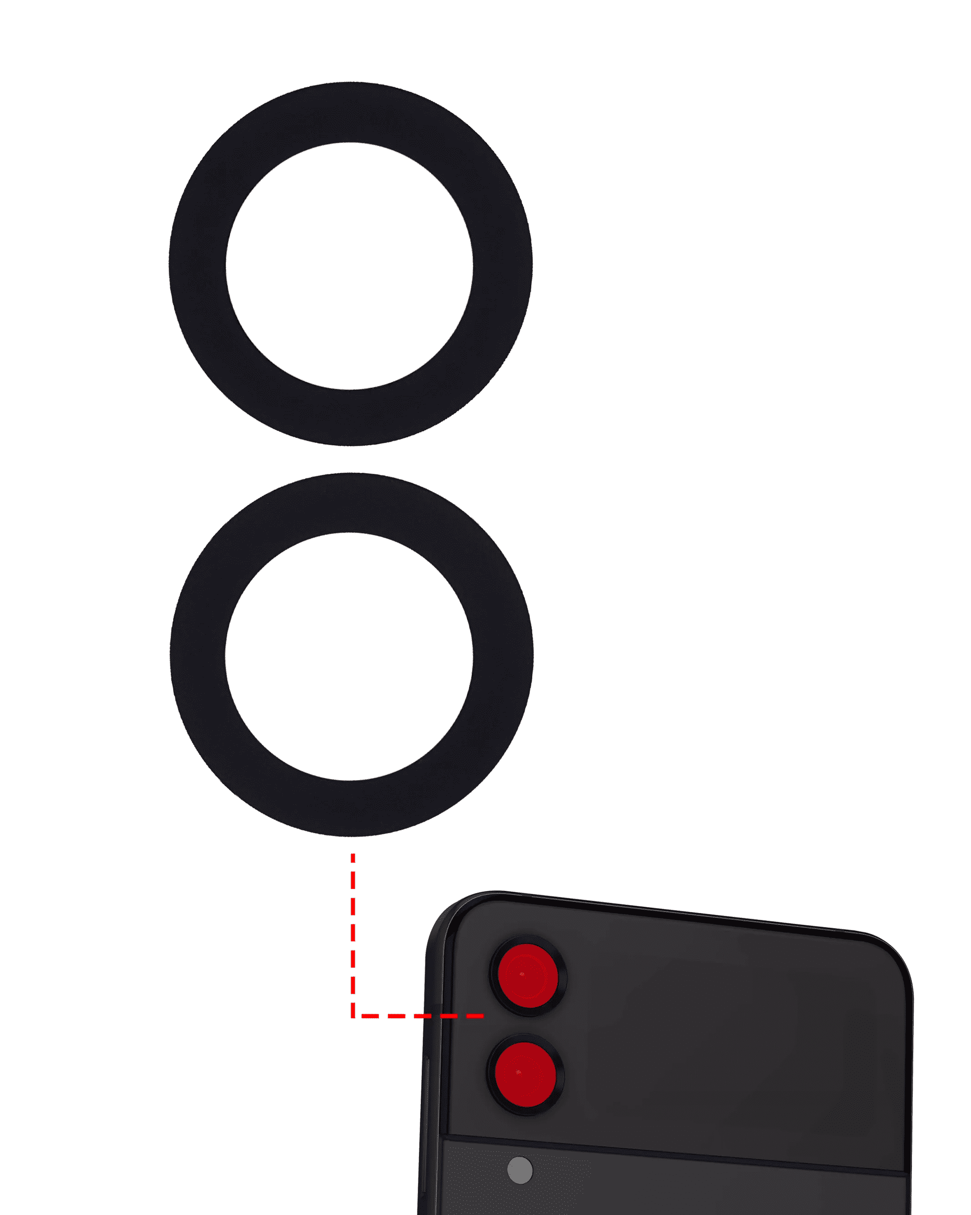 Buy Back Camera Lens (Glass Only) With Adhesive For Samsung Galaxy Z Flip 4 (F721) (10 Pack) - High Quality Replacement Part - View 3 | TechDrip Canada