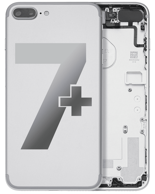 Back Housing W/ Small Parts For iPhone 7 Plus (Used OEM Pull: Grade A) (Silver)