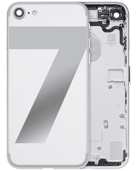 Back Housing W/ Small Parts For iPhone 7 (Used OEM Pull: Grade A) (Silver)