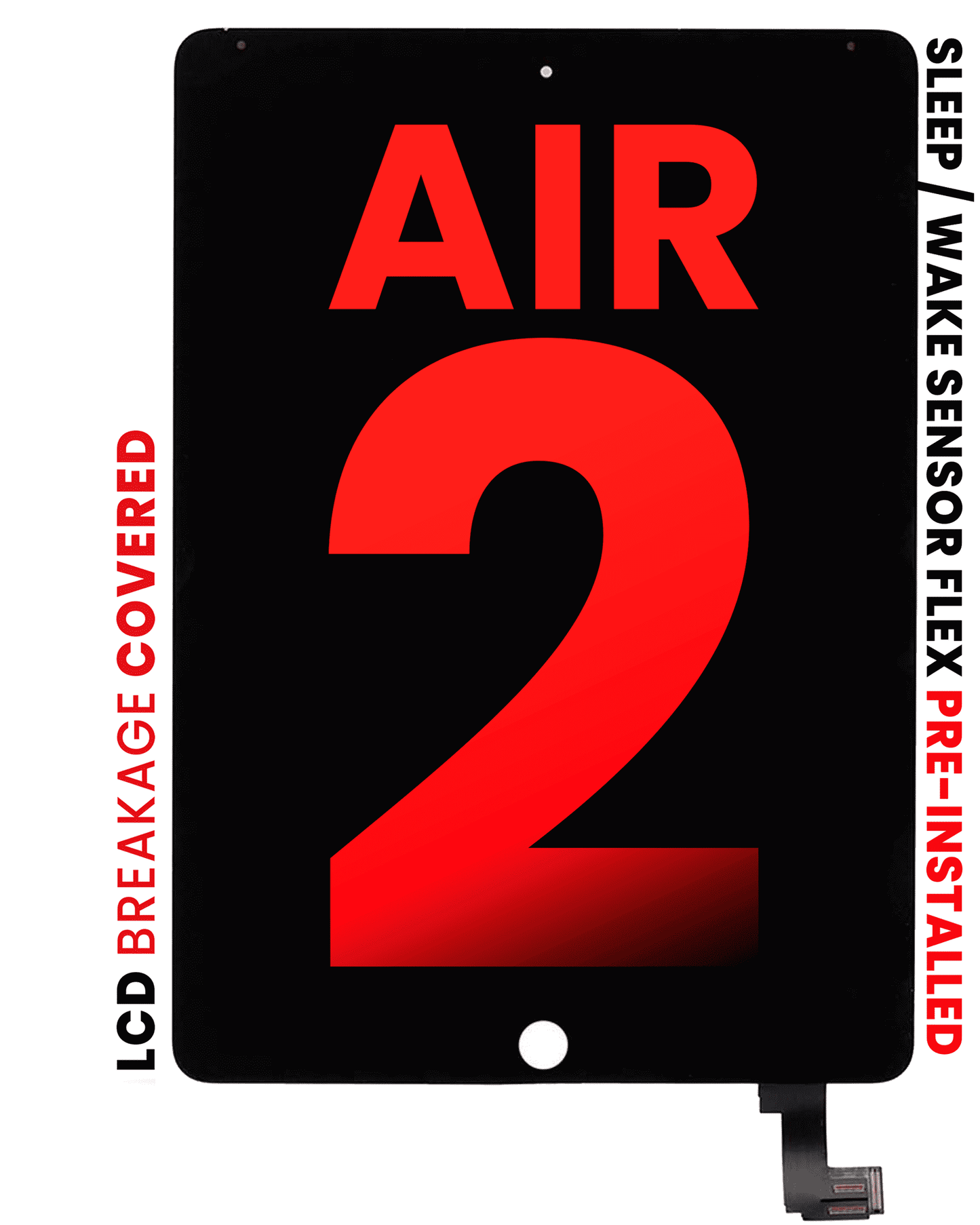 LCD Assembly With Digitizer For iPad Air 2 (Aftermarket Pro: XO7) (Black)