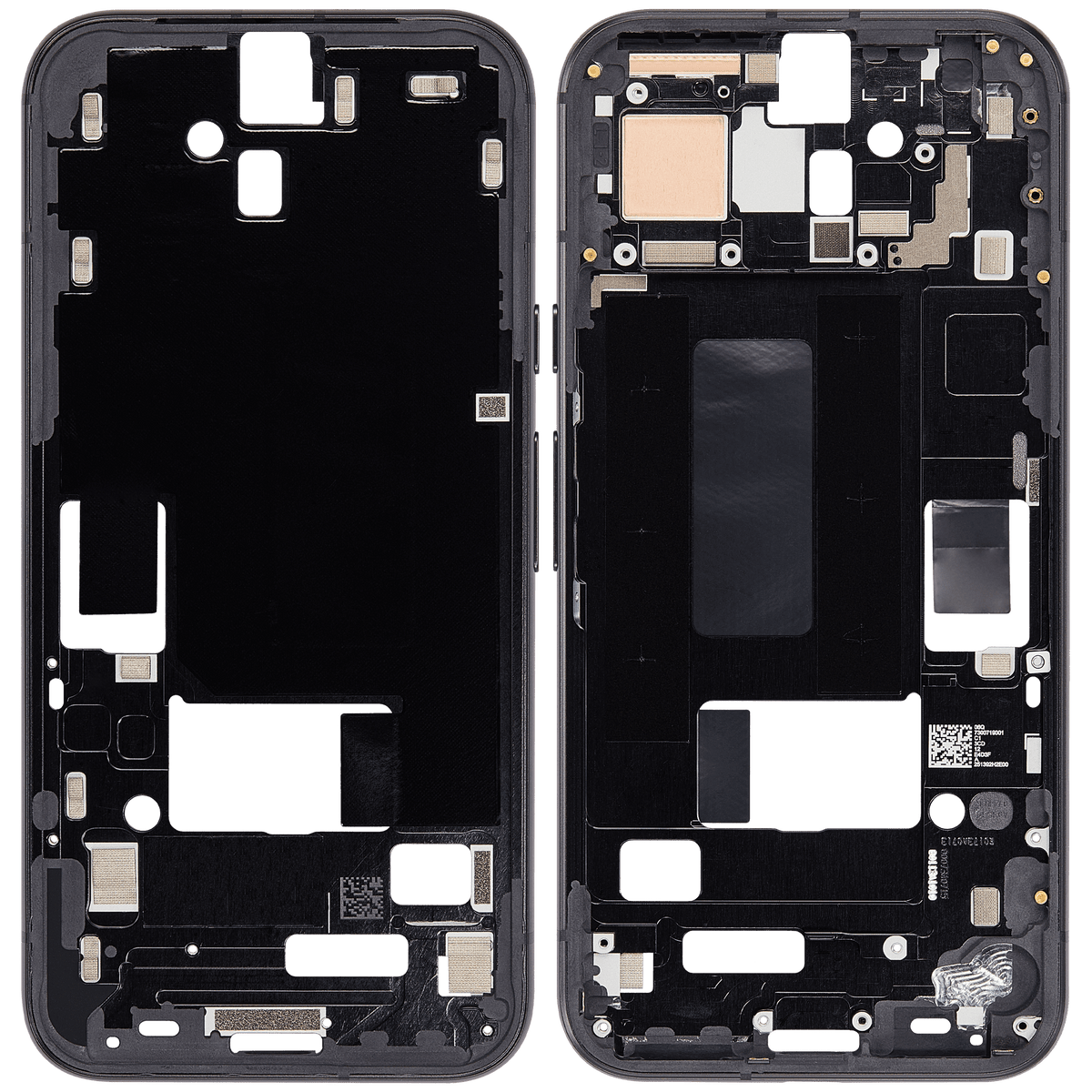 Mid-Frame Housing For Google Pixel 8a (Obsidian) - repair component detailed angle