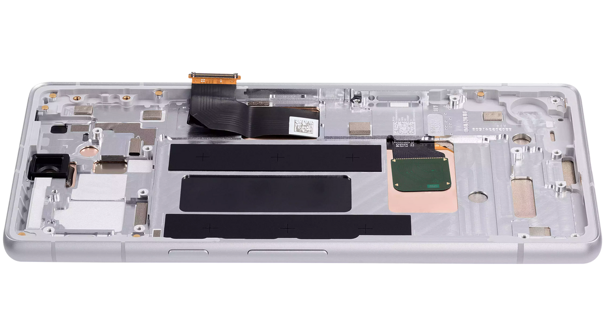 OLED Assembly With Frame (With Fingerprint Sensor ) For Google Pixel 7a 5G (Refurbished) (Snow) - replacement part additional angle