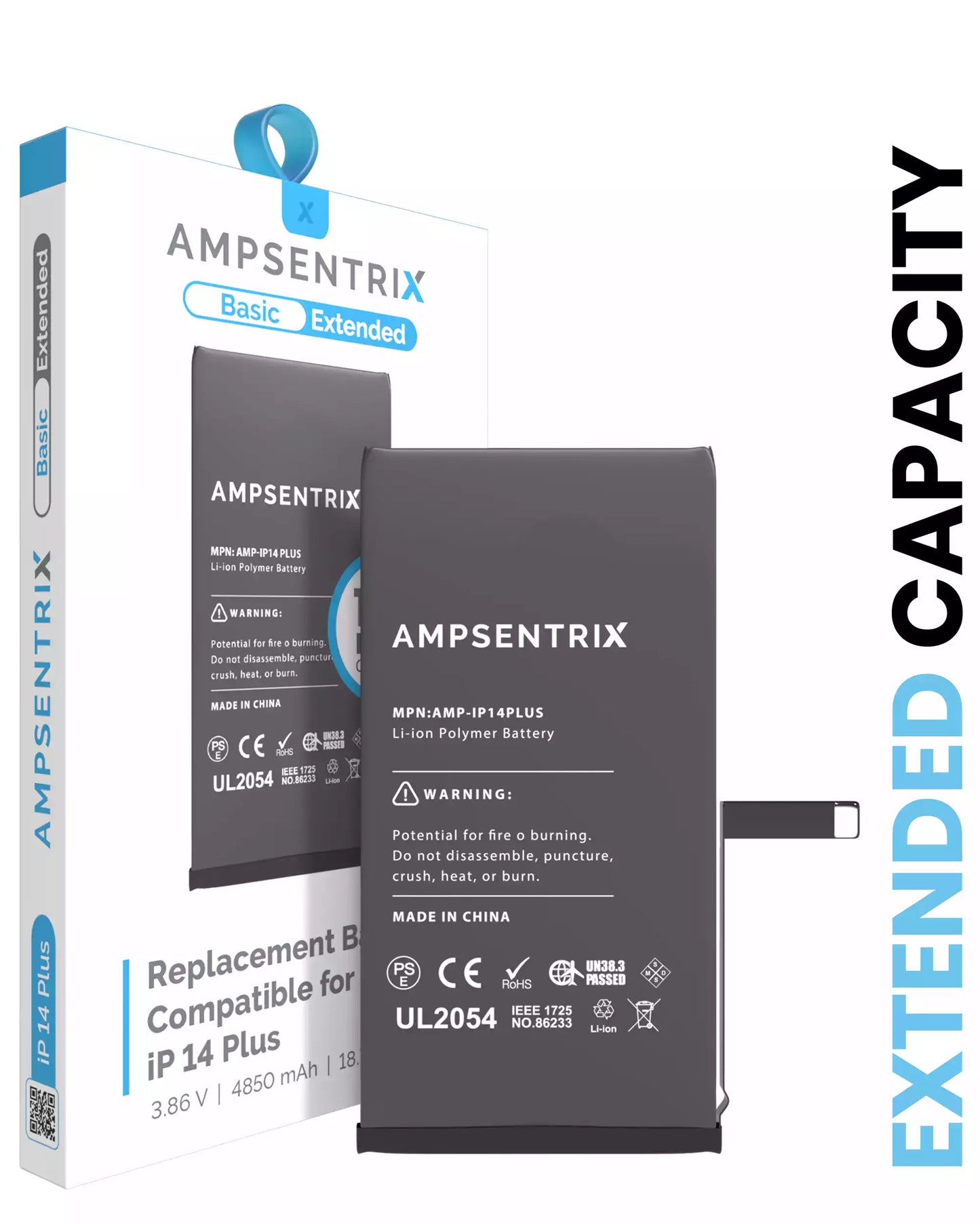 Replacement Battery For iPhone 14 Plus (AmpSentrix Basic Extended)