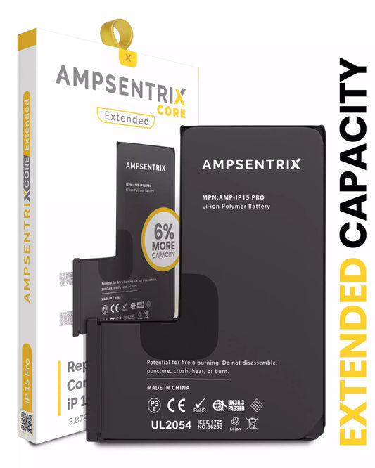 Replacement Battery For iPhone 15 Pro (Spot Welding Required) (AmpSentrix Core Extended)