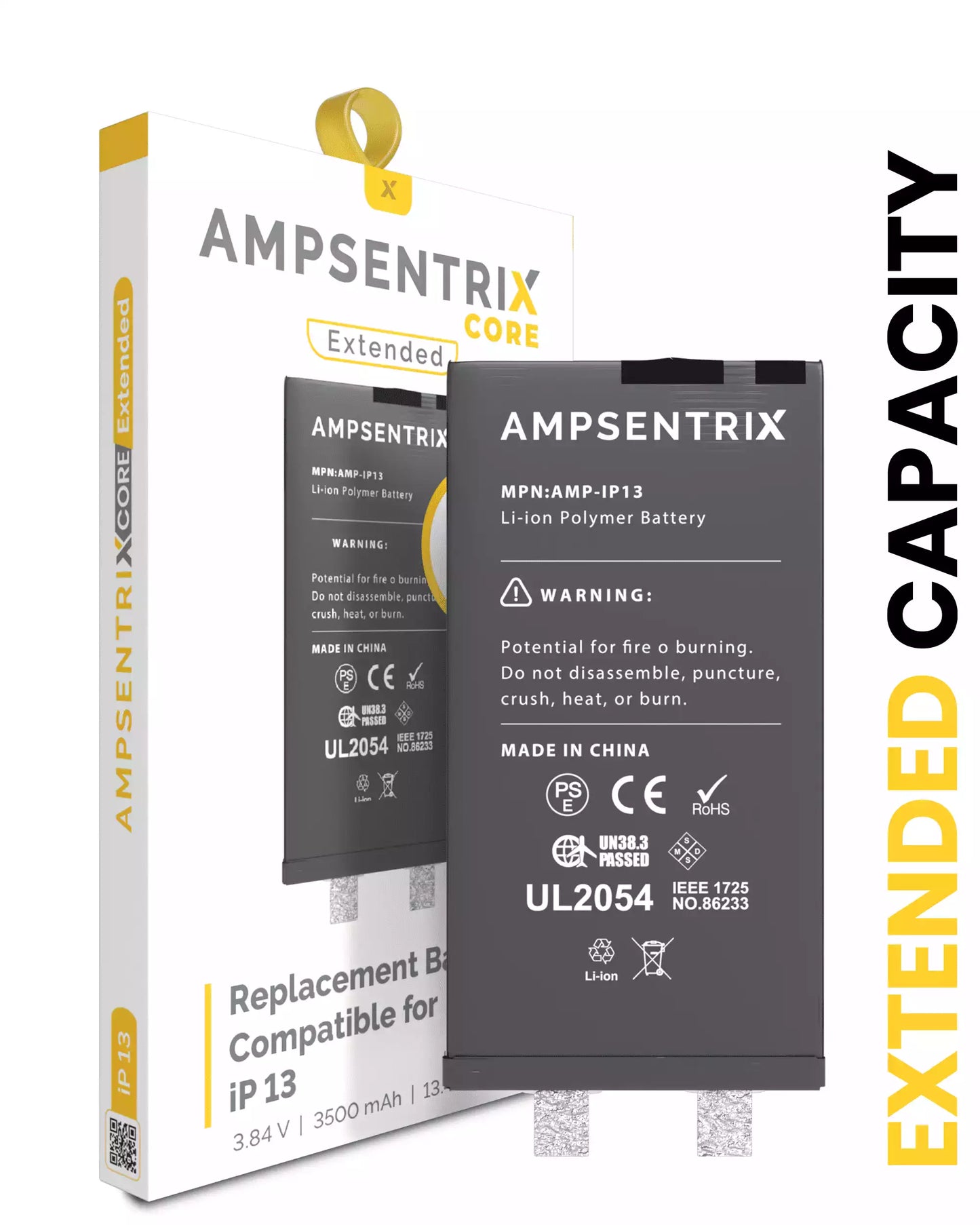 Replacement Battery For IPhone 13 (Spot Welding Required) (AmpSentrix Core Extended)
