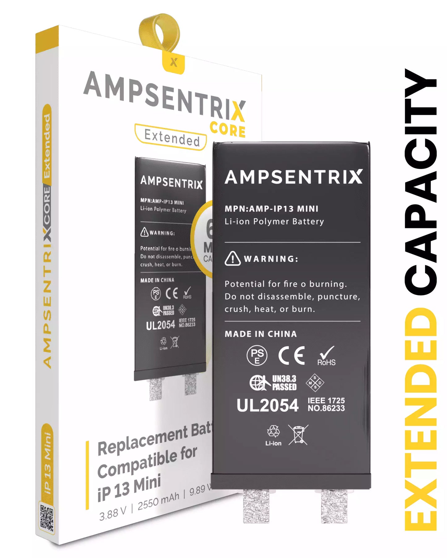 Replacement Battery For IPhone 13 Mini (Spot Welding Required) (AmpSentrix Core Extended)