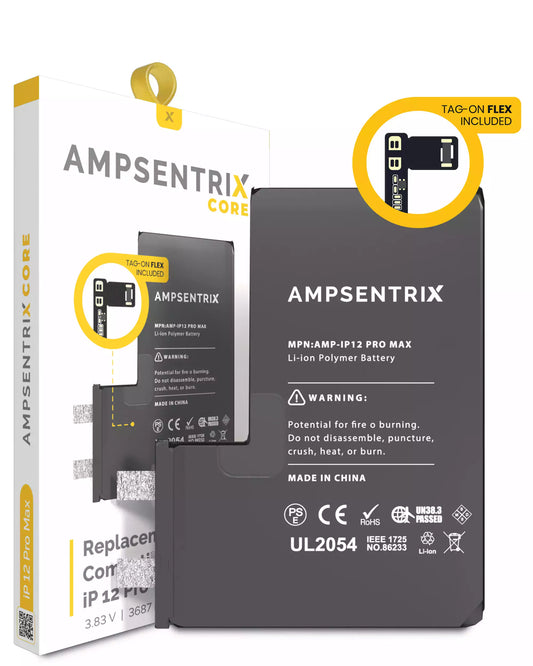 Replacement Battery Core with Universal Tag-On Flex For iPhone 12 Pro Max (Spot Welding Required) (AmpSentrix Core)