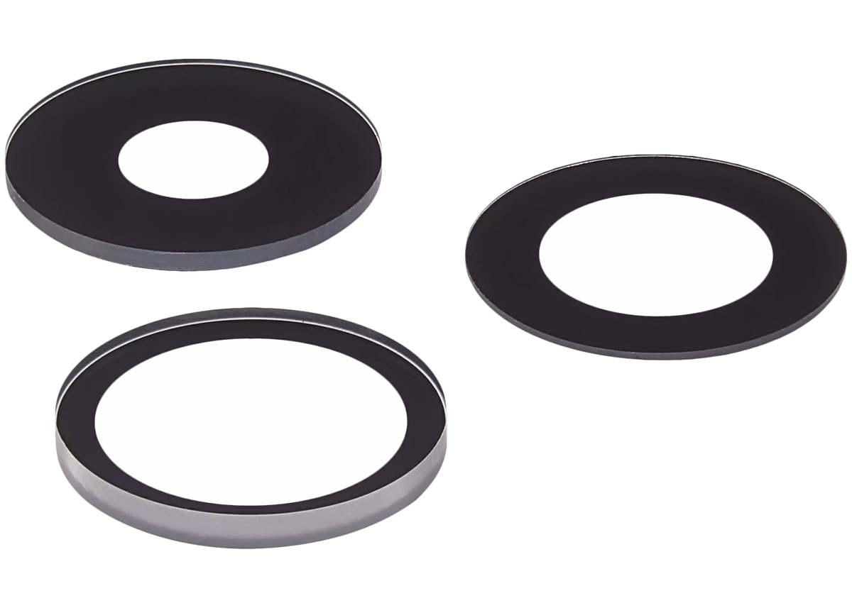 Back Camera Lens (Glass Only) With Adhesive For iPhone 14 Pro / 14 Pro Max (3 Piece Set) (10 Pack) (Premium) (Real Sapphire)